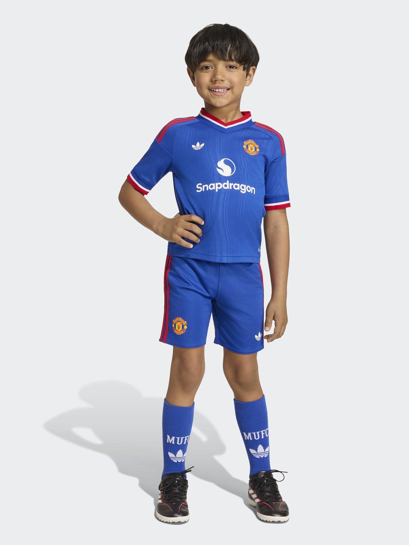 Image 1 of 4 of adidas Junior Manchester United 26/27 Away Mini Kit - Blue