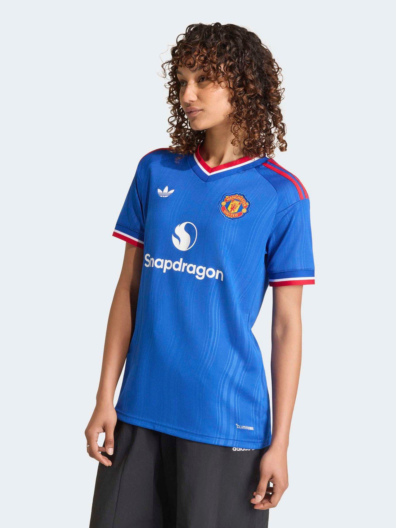 adidas Womens Manchester United 26/27 Away Stadium Replica Shirt, Blue, Size L, Women