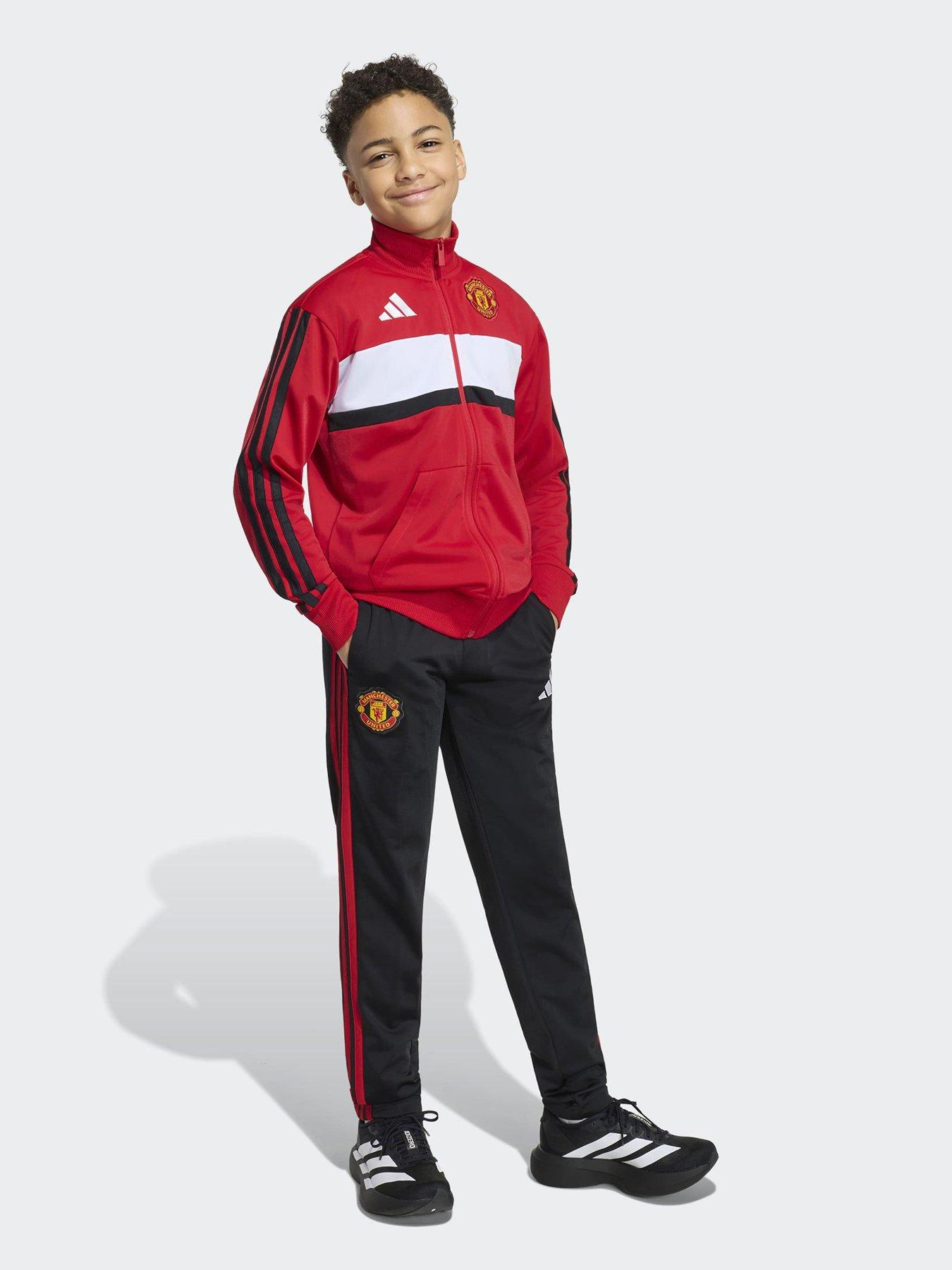 Image 1 of 5 of adidas Junior Manchetser United Tracksuit - Red