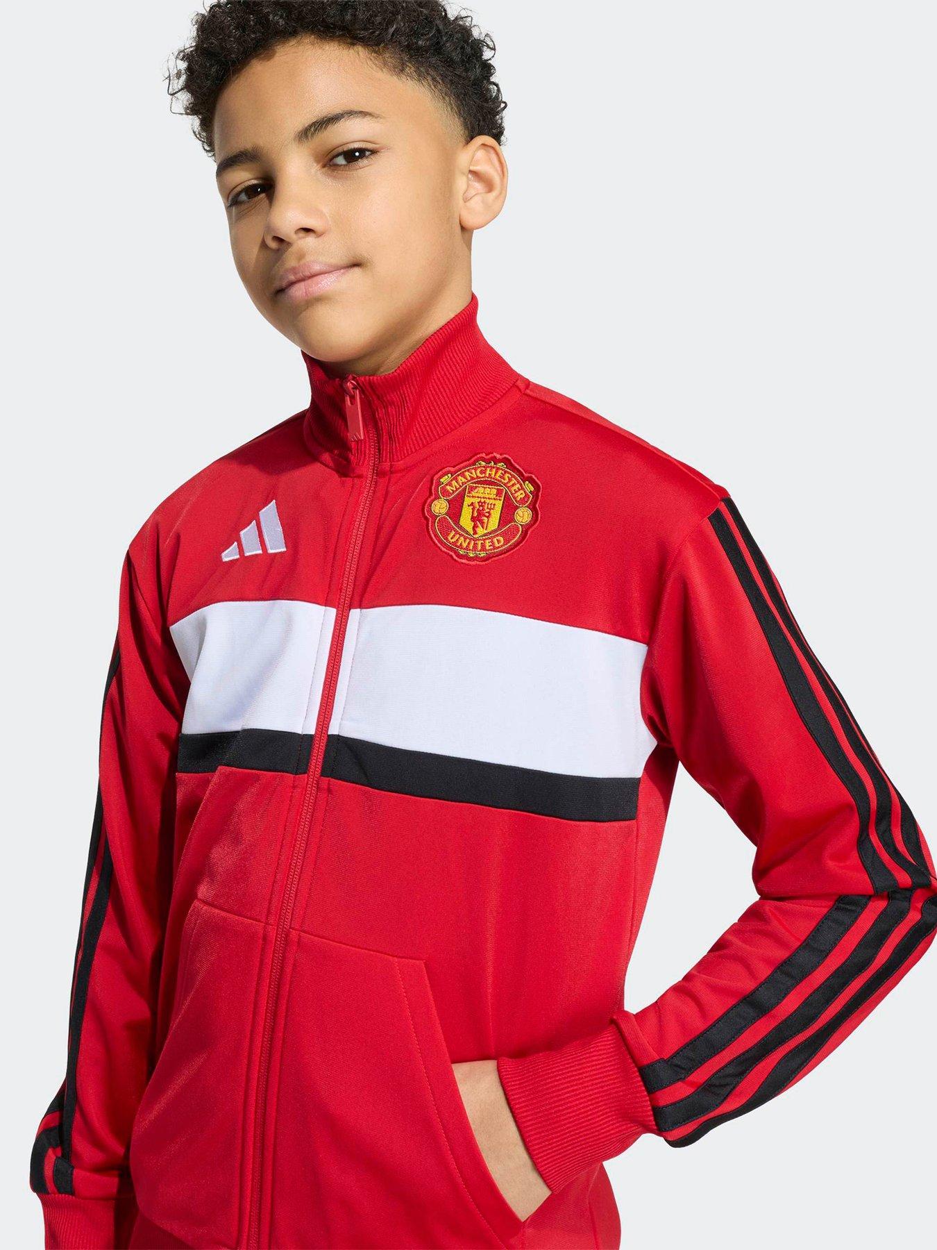 Image 4 of 5 of adidas Junior Manchetser United Tracksuit - Red