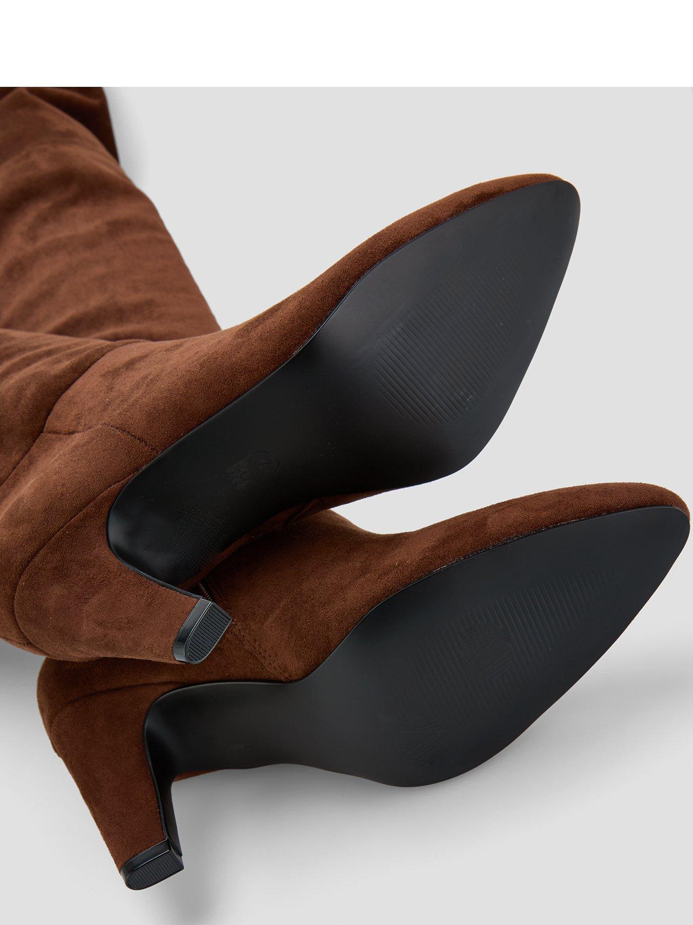 Image 5 of 7 of The Very Collection Over Knee Heeled Boot - Brown