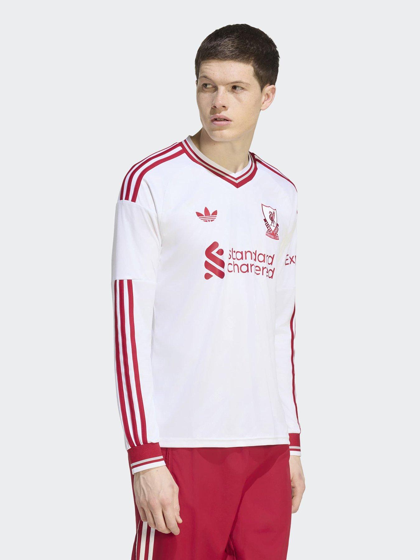 adidas Mens Liverpool Fc 26/27 Away Stadium Replica Long Sleeve Shirt, White, Size M, Men