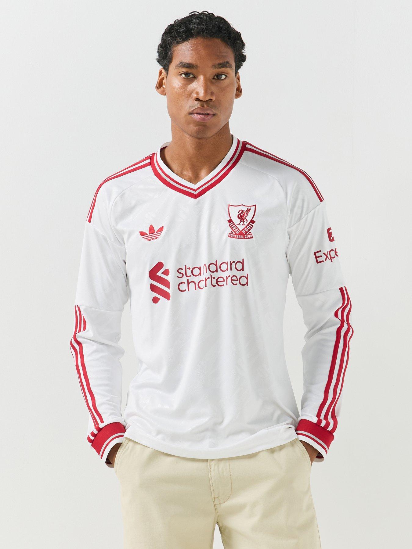 adidas Mens Liverpool Fc 26/27 Away Stadium Replica Long Sleeve Shirt - White