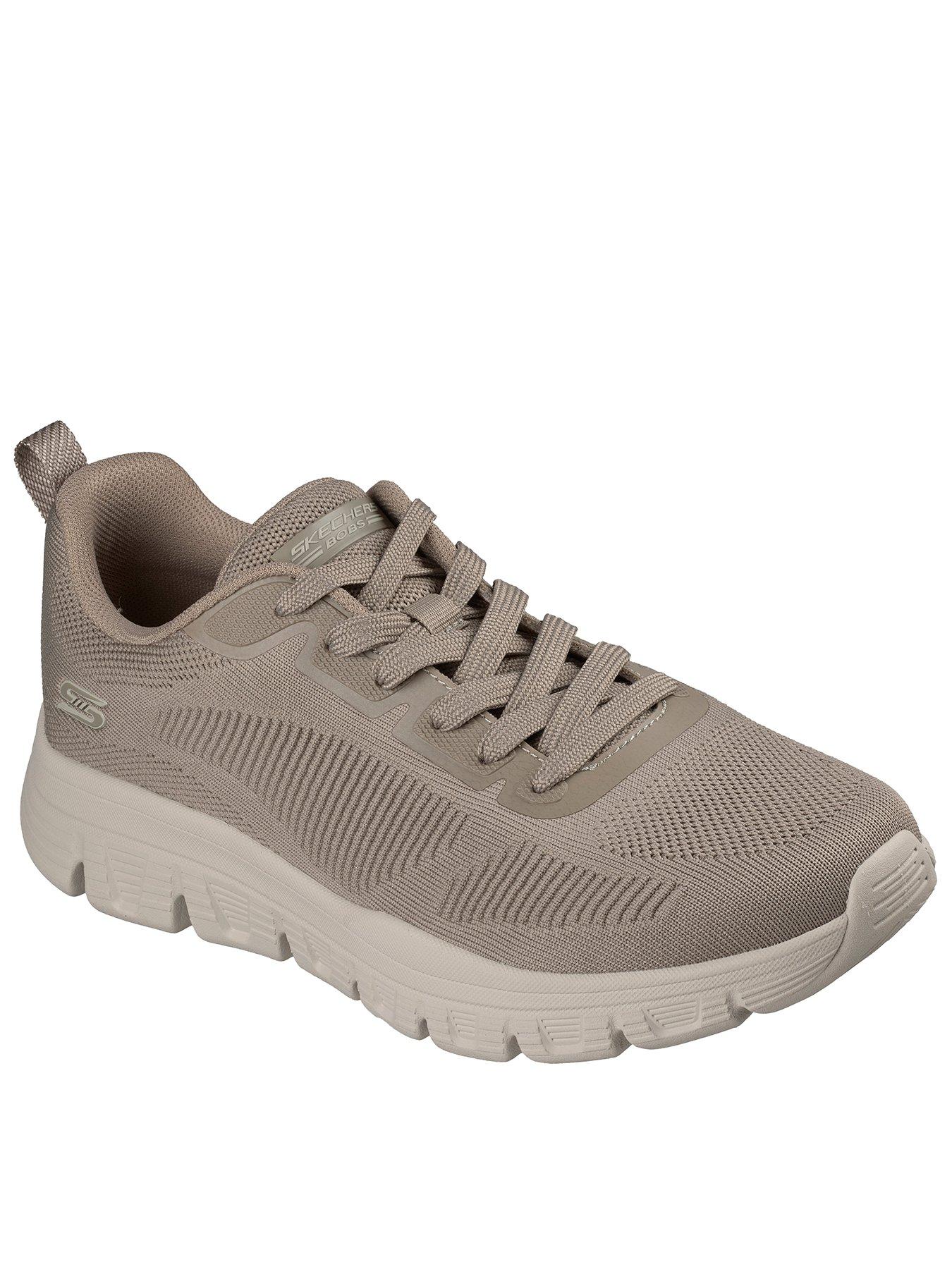 Skechers Knit Lace Slip-On Trainers - Brown