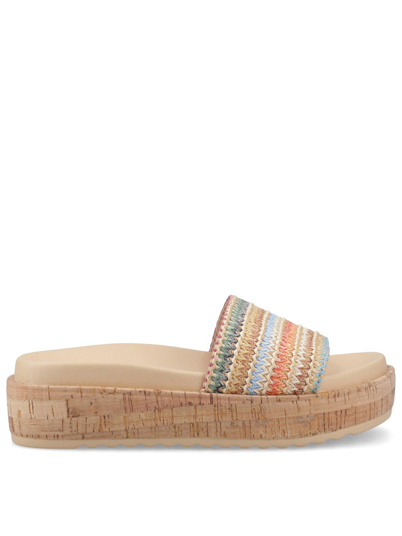 Rocket Dog Faye Alti Raffia Sandal-multi Stripe