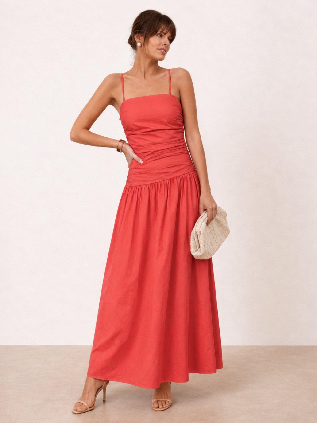 Style Cheat Bandeau Dropped Waist Midi Dress