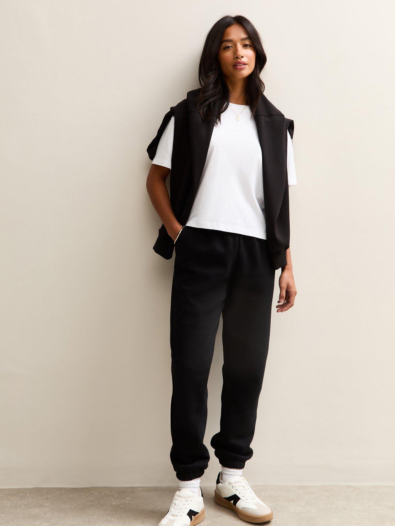 New Look Petite Jersey Cuffed Joggers - Black