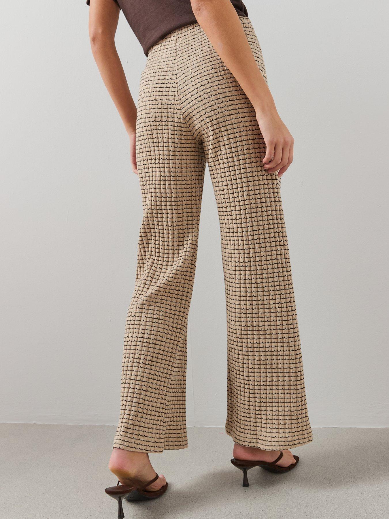 Image 2 of 7 of The Very Collection Textured Wide Leg Trousers - Multi