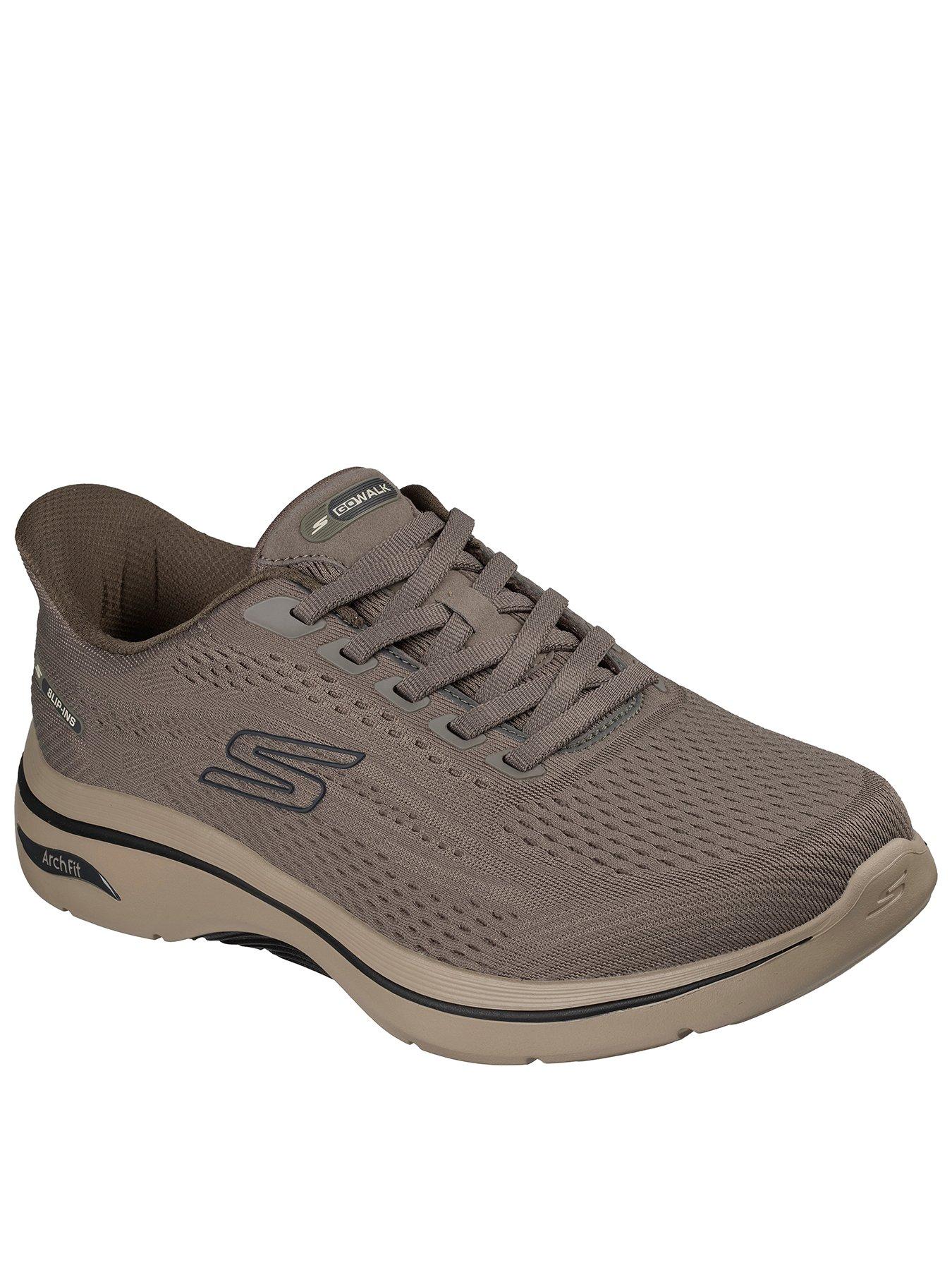 Skechers Slip-On Lace Trainers - Brown