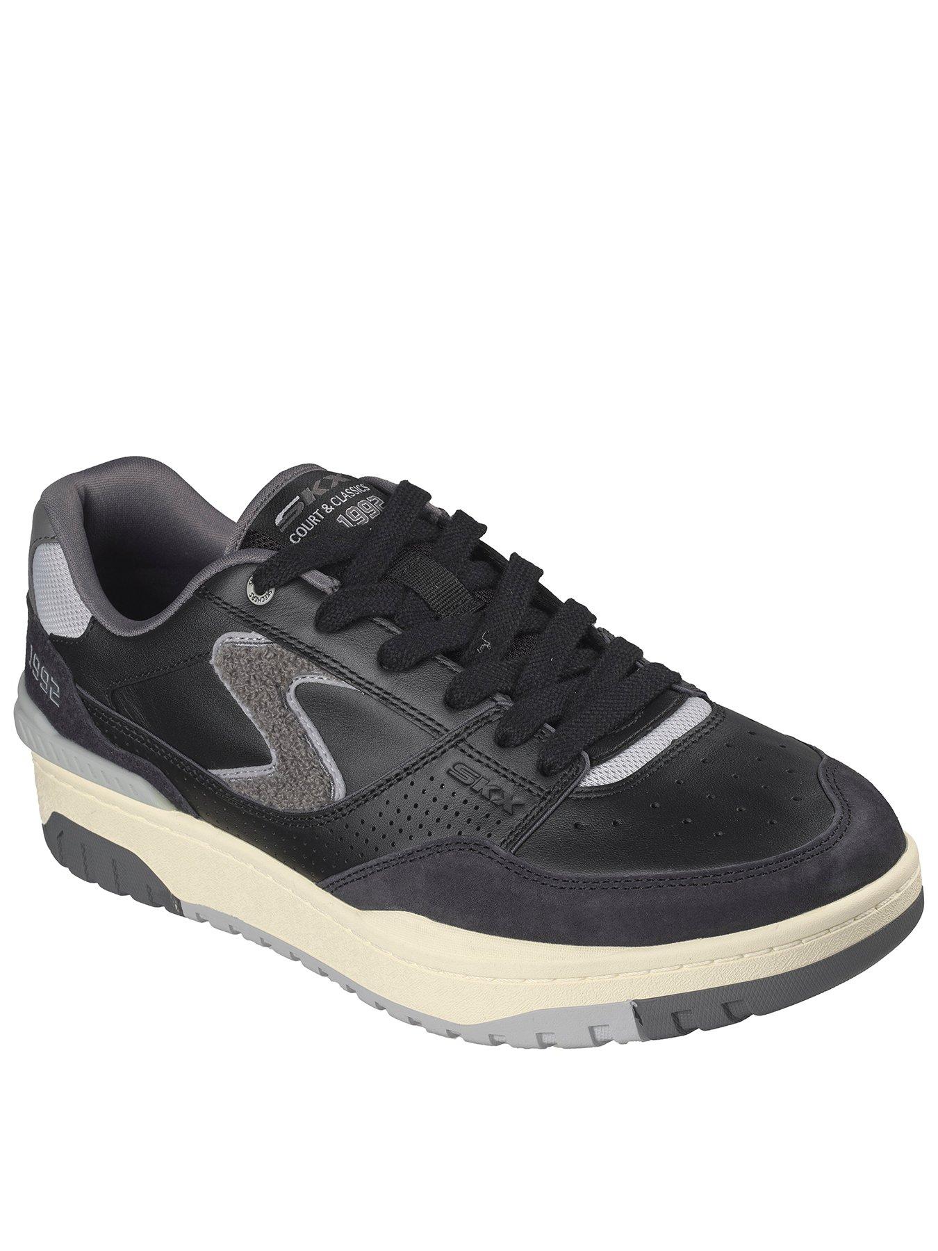 Image 1 of 6 of Skechers Lace Up Leather Suede Trainers - Black