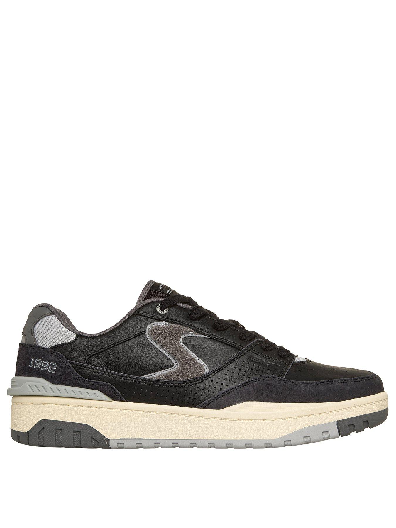 Image 2 of 6 of Skechers Lace Up Leather Suede Trainers - Black