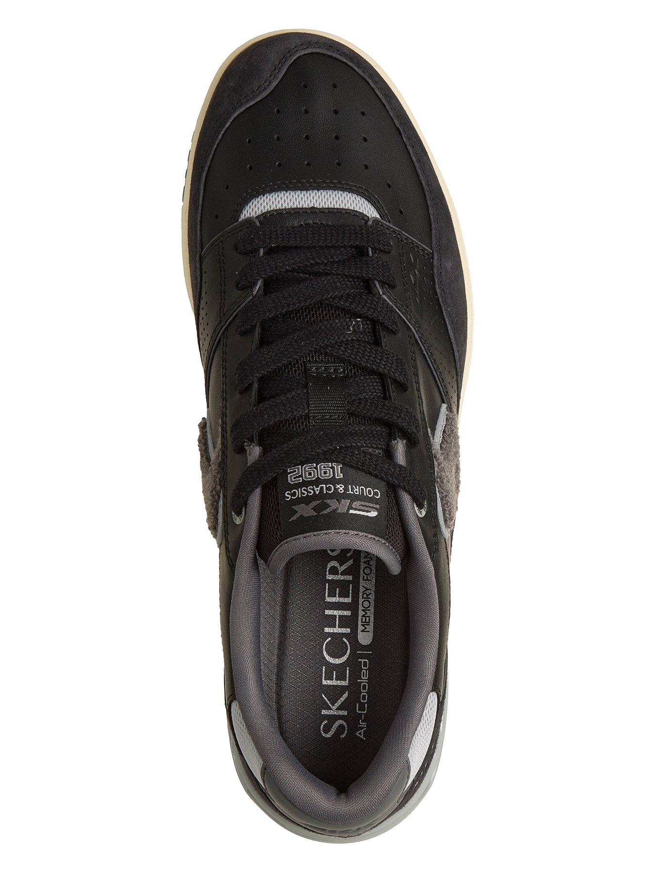 Image 3 of 6 of Skechers Lace Up Leather Suede Trainers - Black
