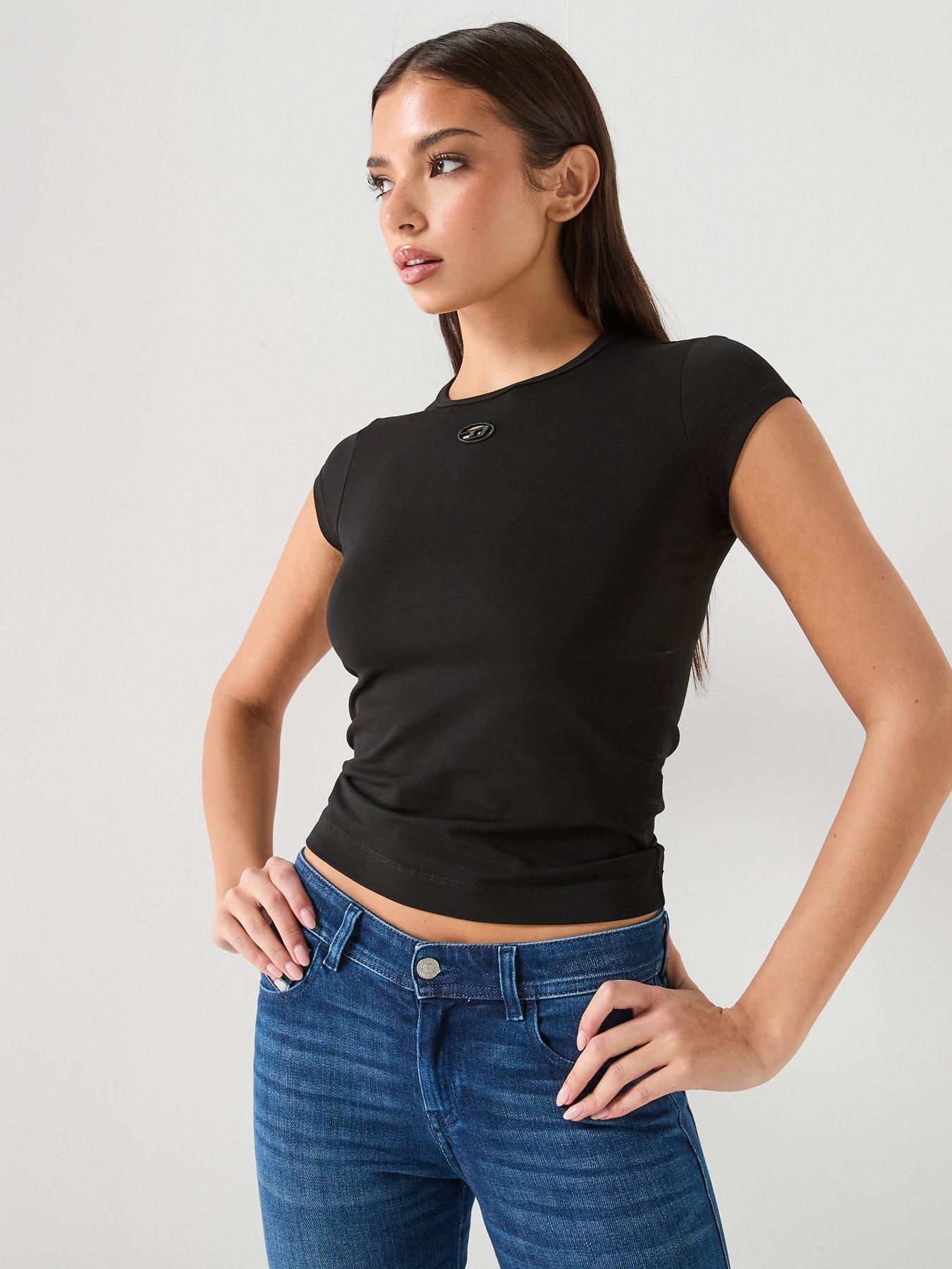Diesel Angie T-Shirt, Black, Size Xs, Women