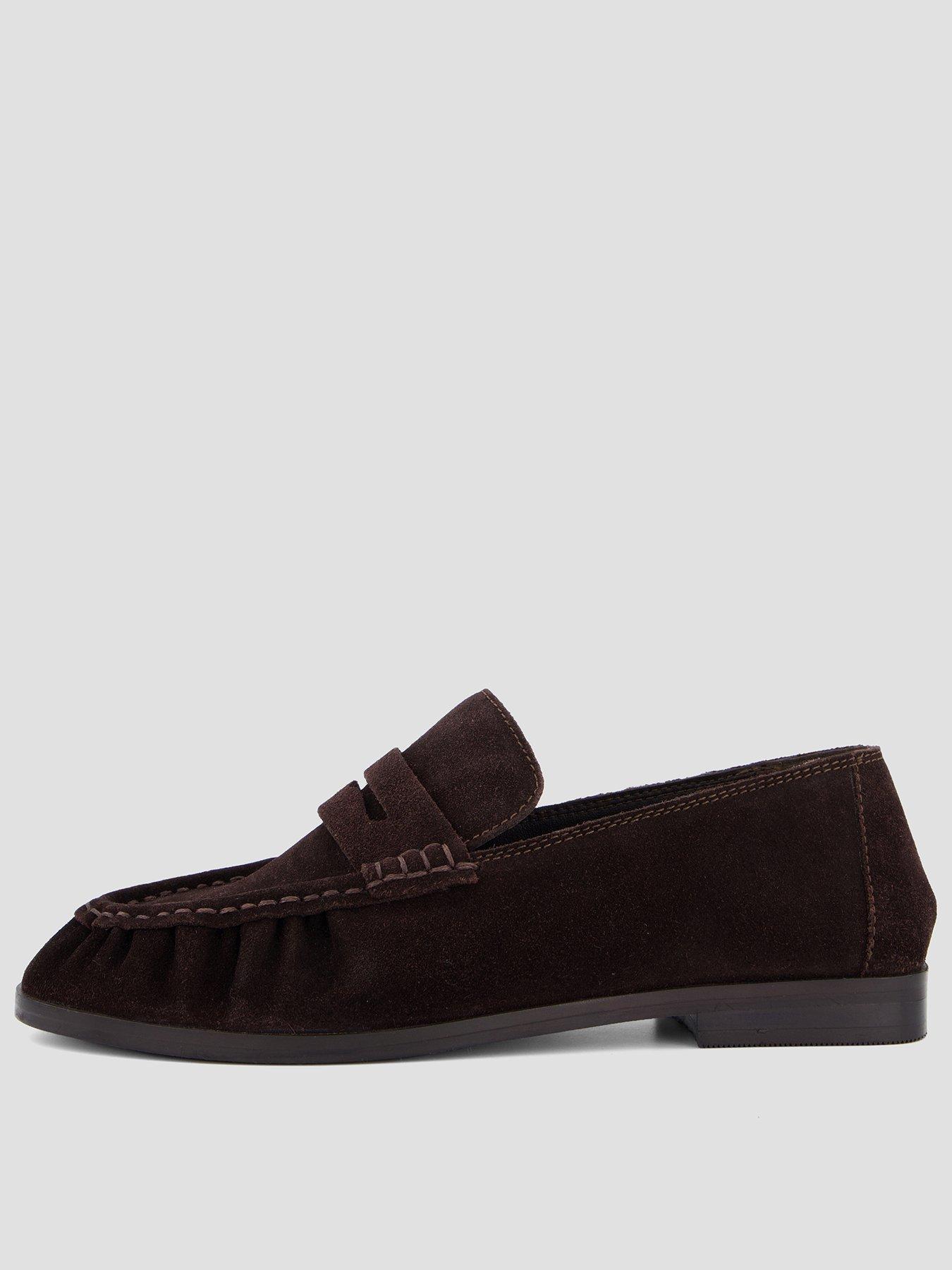 Image 2 of 7 of The Very Collection Wide Fit Real Suede Penny Loafer - Chocolate