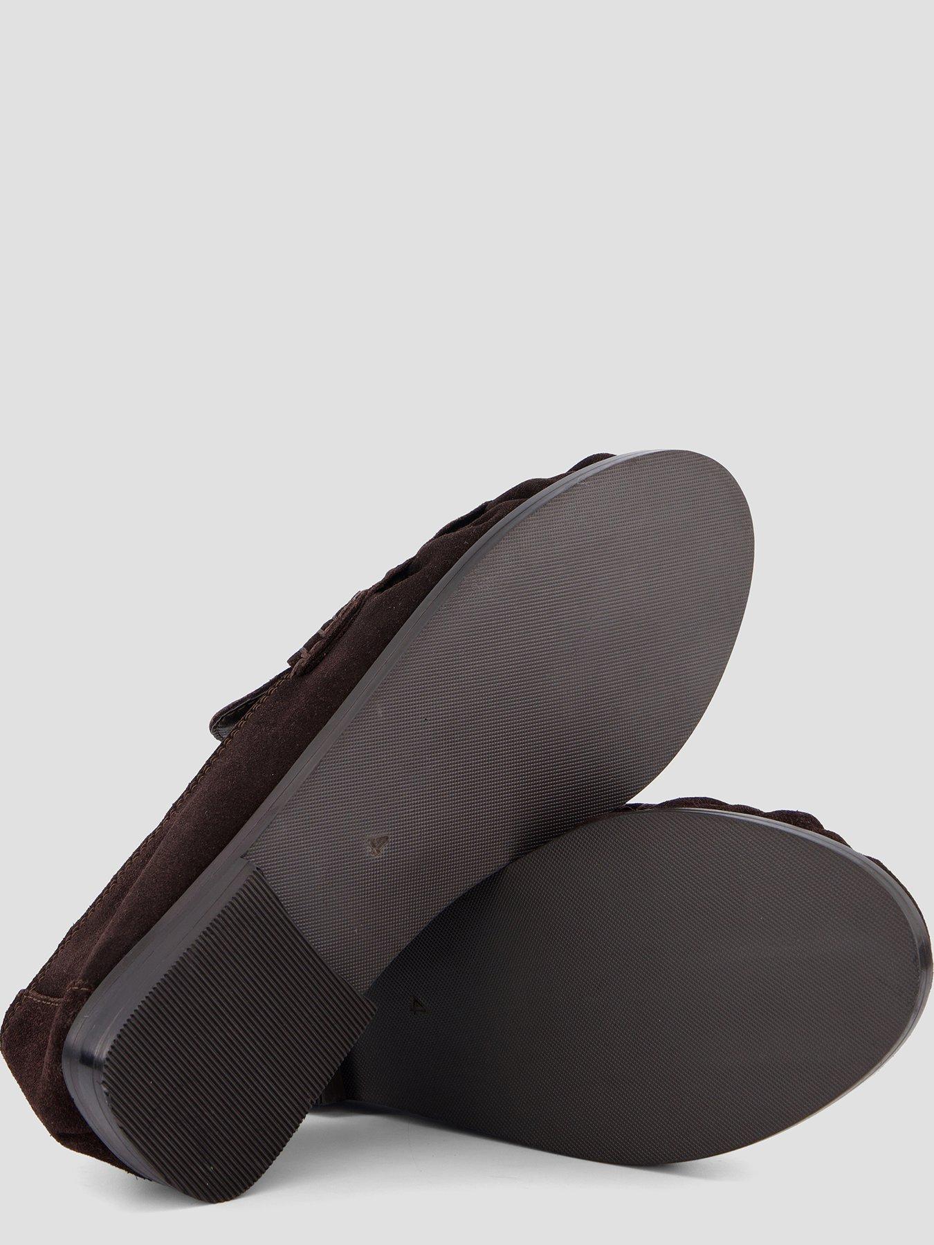 Image 5 of 7 of The Very Collection Wide Fit Real Suede Penny Loafer - Chocolate