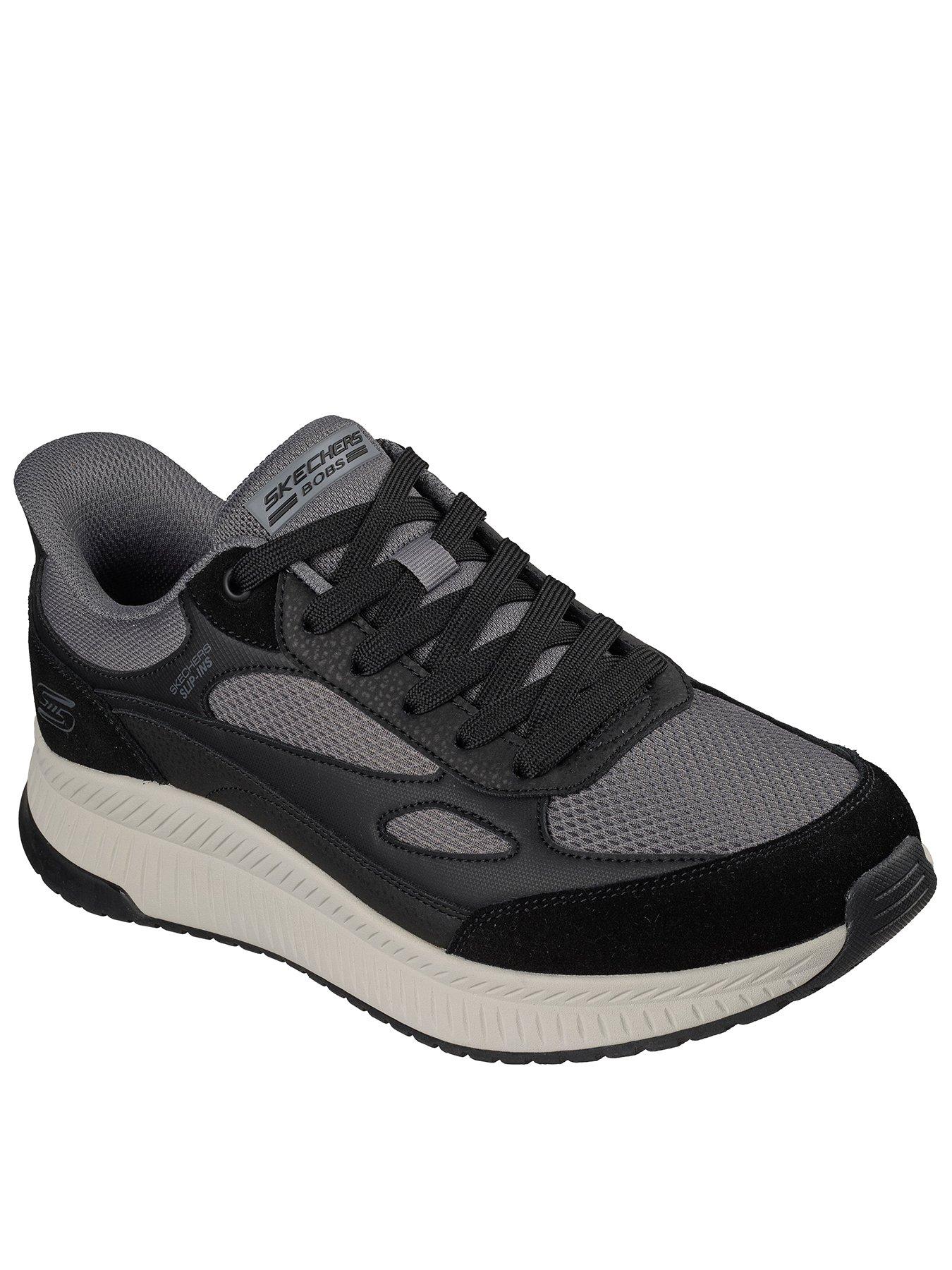Skechers Bobs Slip-On Mesh Lace Trainers - Black