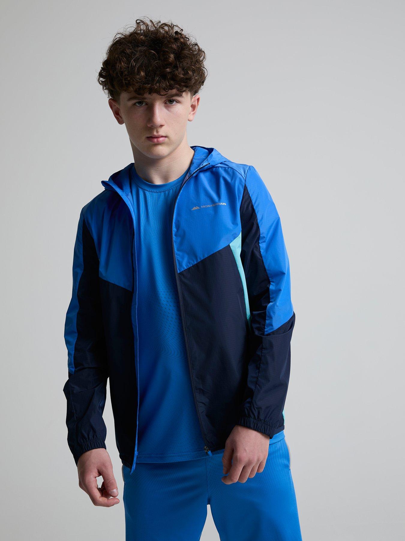 Monterrain Boys Plateau Windbreaker, Navy, Size 13-14 Years