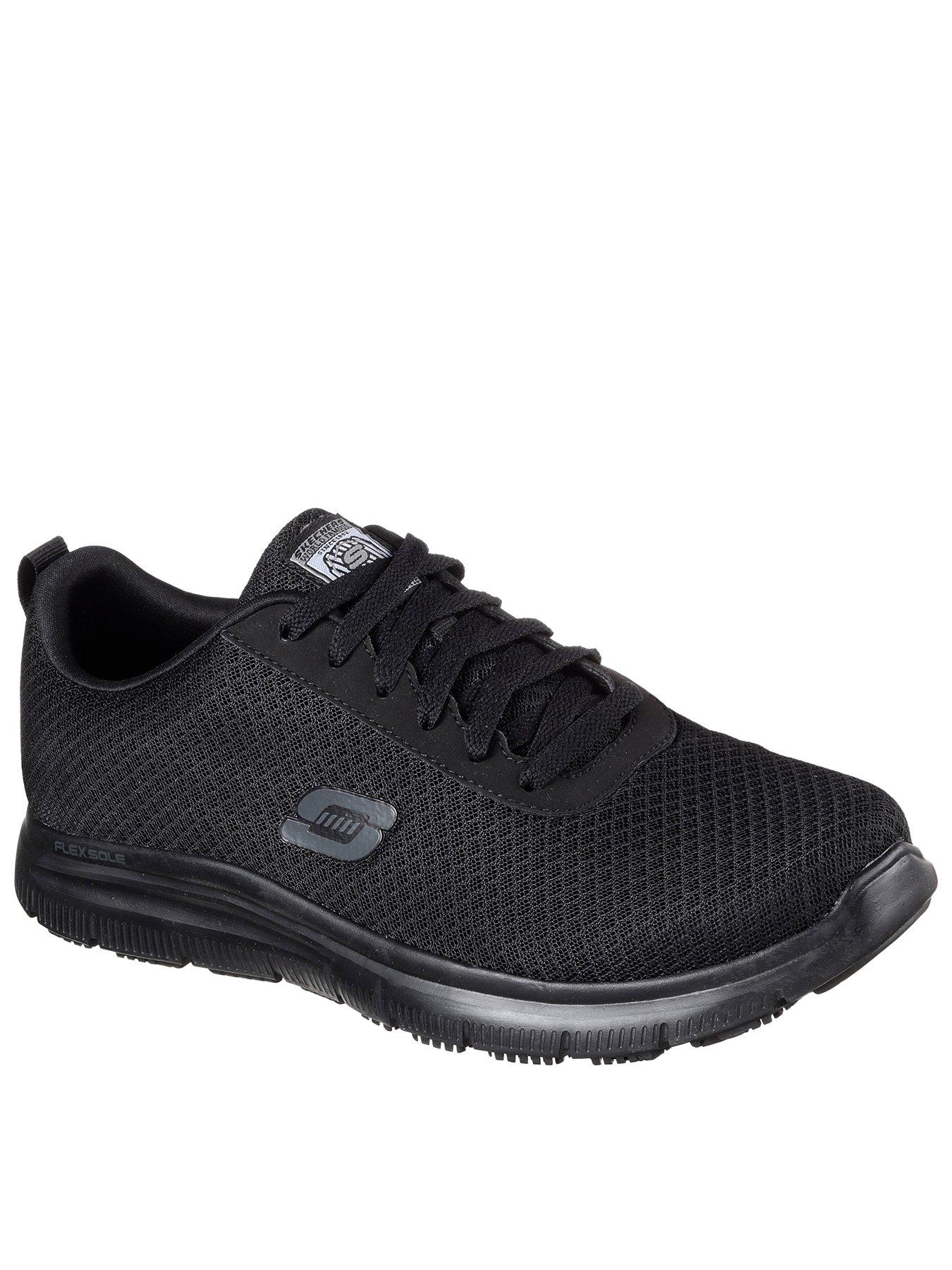 Skechers Flex Advantage Sr Lace Up Mesh Upper With Slip Resistant - Black