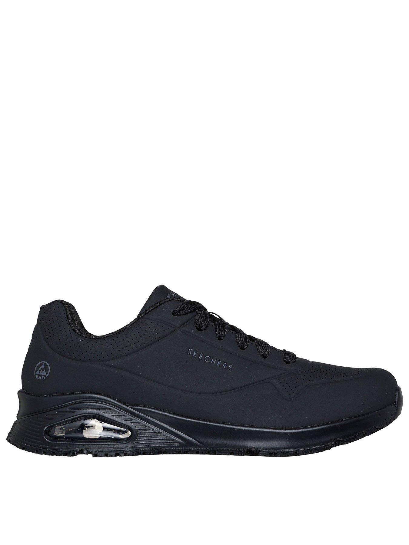 Skechers Uno SR Lace Up Athletic Trainers with Airbag - Black