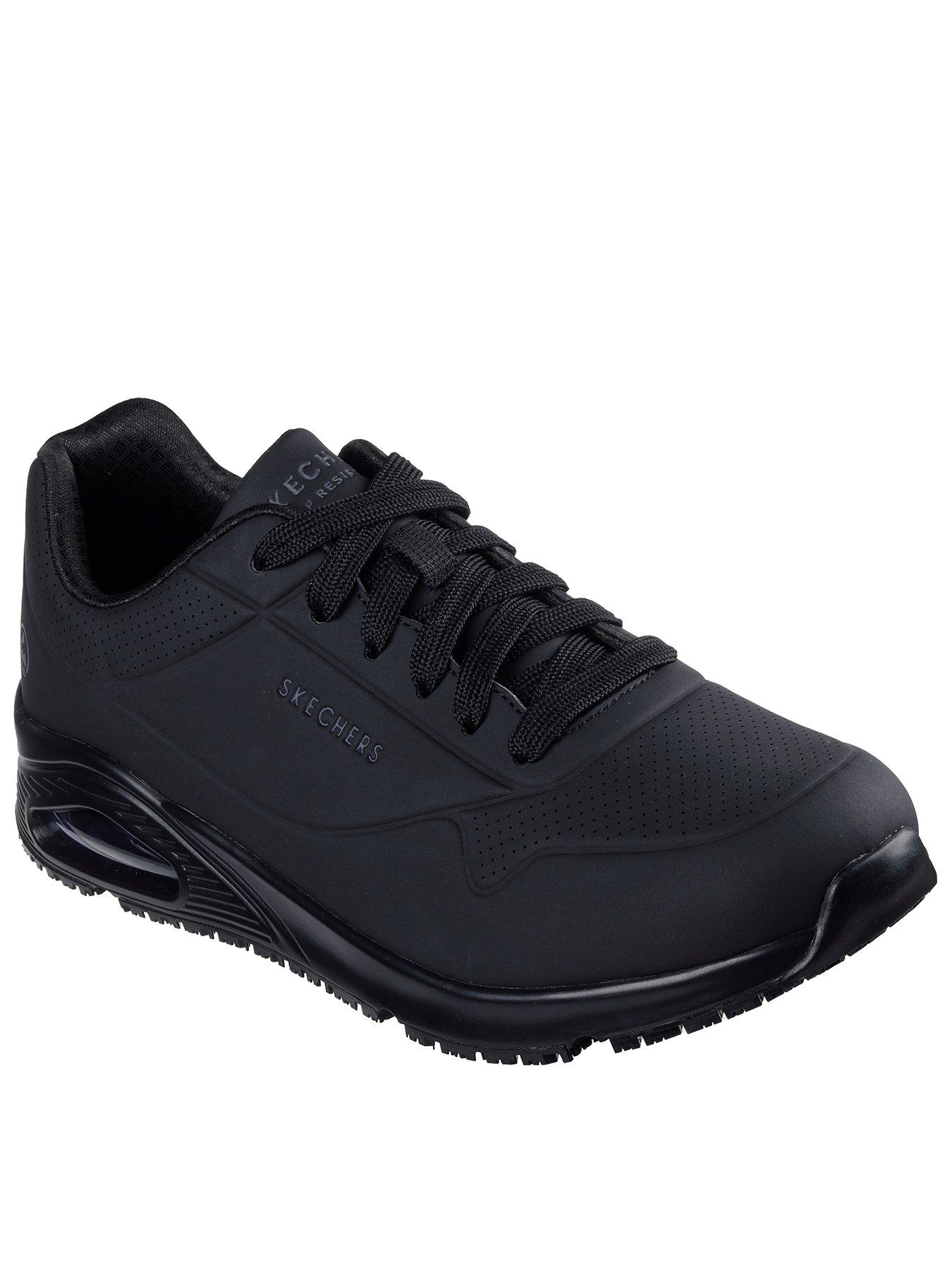 Skechers Uno SR Lace Up Athletic Trainers with Airbag - Black