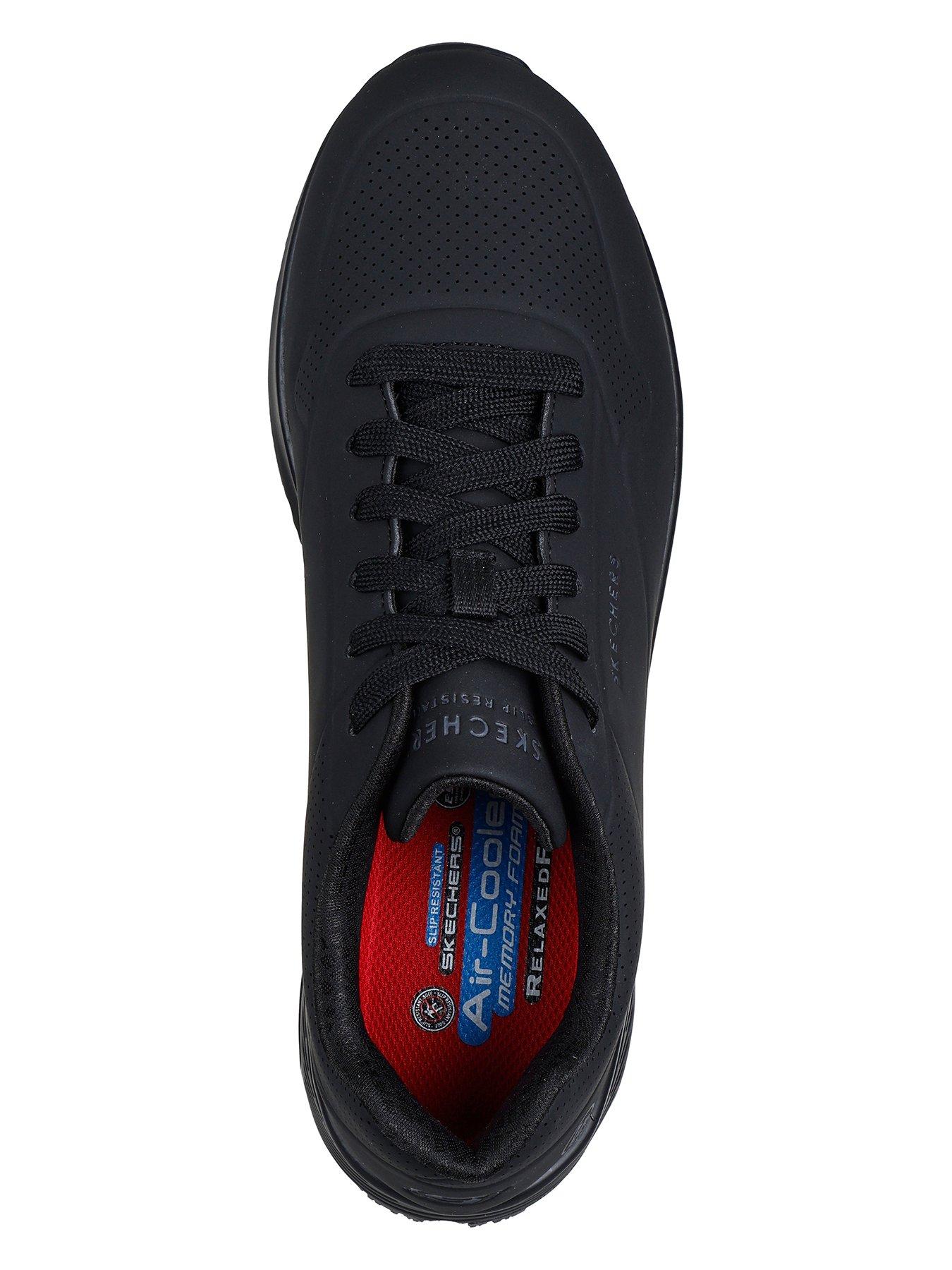 Image 3 of 5 of Skechers Uno SR Lace Up Athletic Trainers with Airbag - Black
