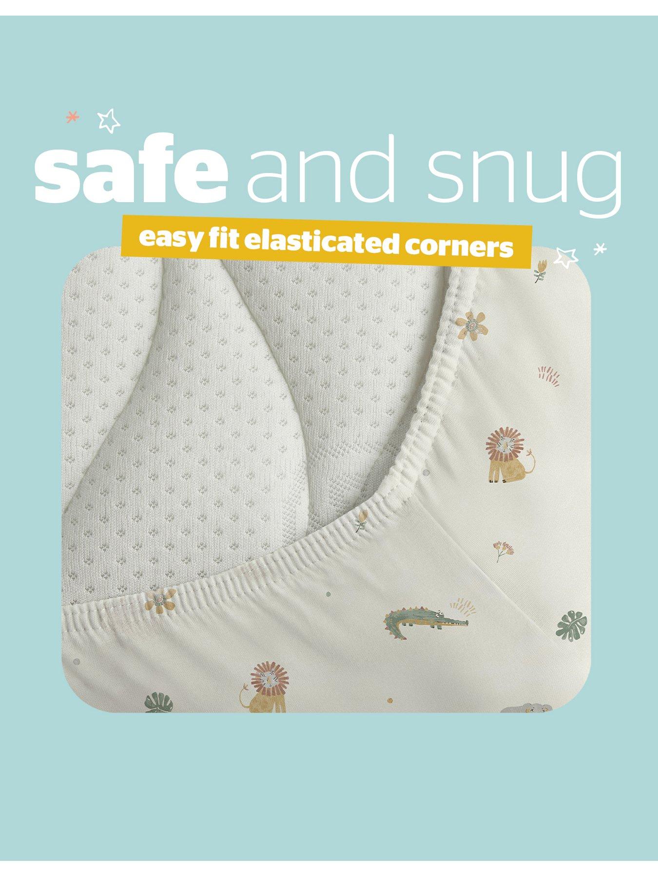 Image 5 of 7 of Silentnight Safe Nights Fitted Sheet - Cot Bed - Safari - 2 Pack