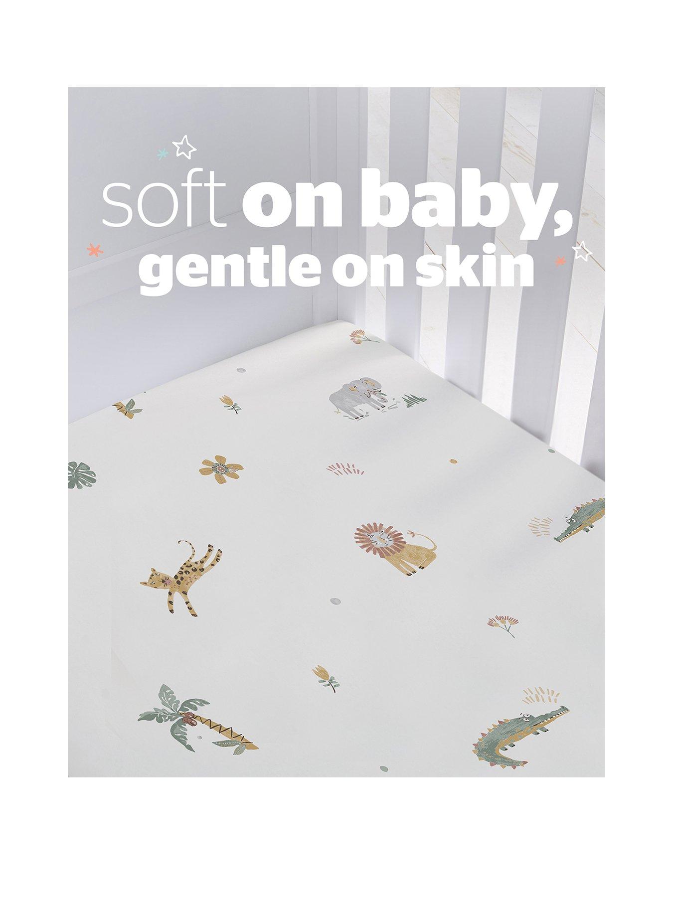 Image 2 of 7 of Silentnight Safe Nights Fitted Sheet - Cot - Safari - 2 Pack