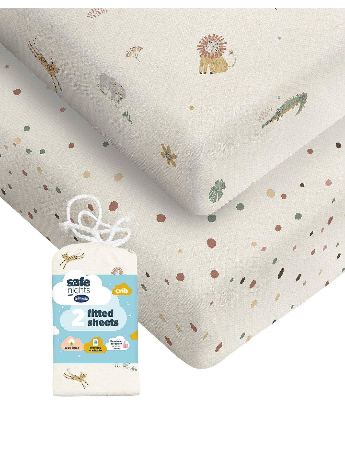 Silentnight Safe Nights Fitted Sheet - Crib - Safari - 2 Pack