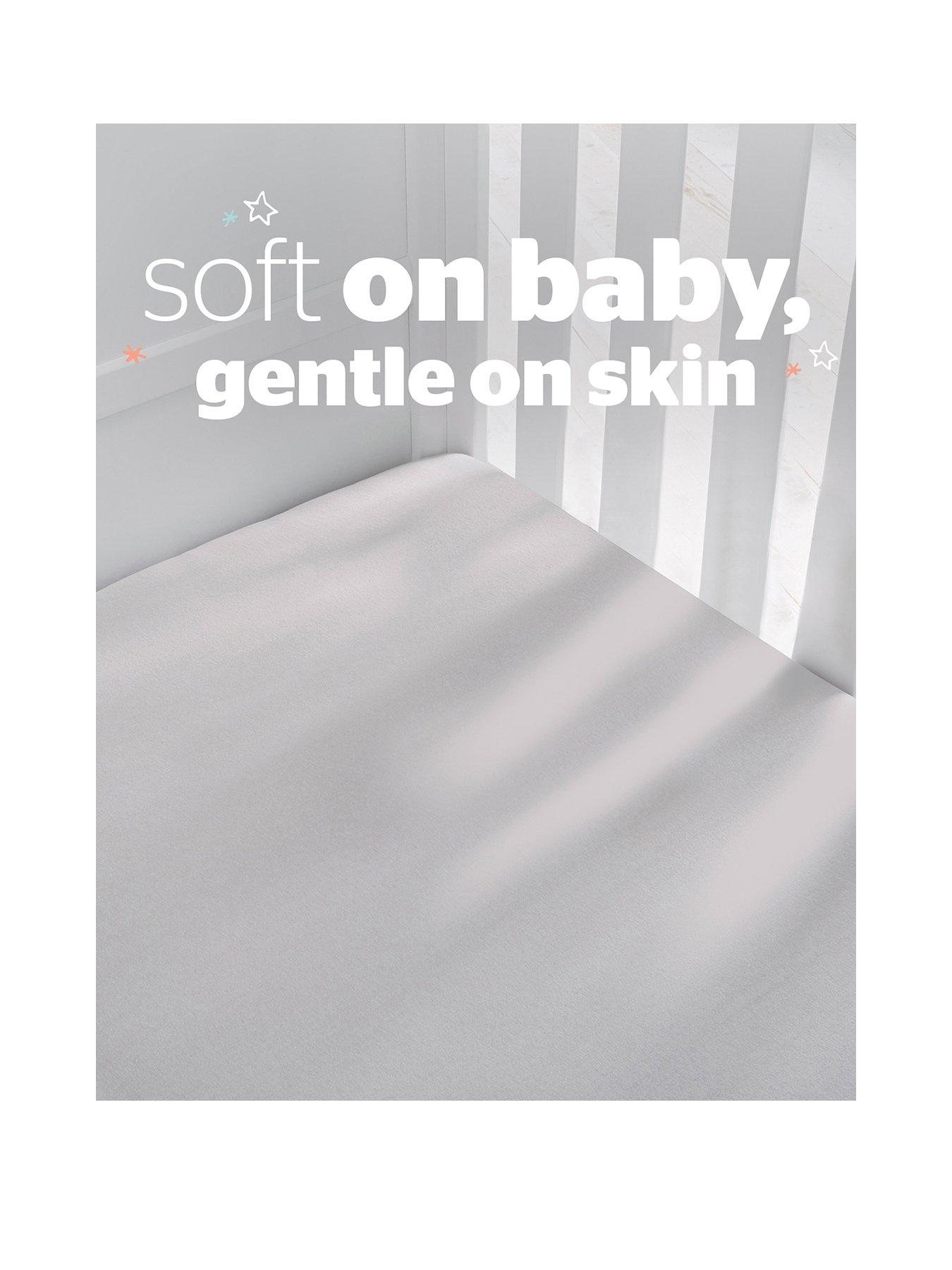 Image 2 of 7 of Silentnight Safe Nights Fitted Sheet - Cot Bed - Grey, Safari Print and White - 6 Pack Bundle (3 x 2 packs)