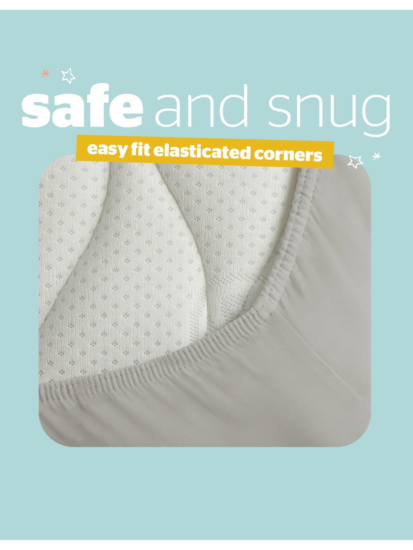 Image 5 of 7 of Silentnight Safe Nights Fitted Sheet - Cot Bed - Grey, Safari Print and White - 6 Pack Bundle (3 x 2 packs)
