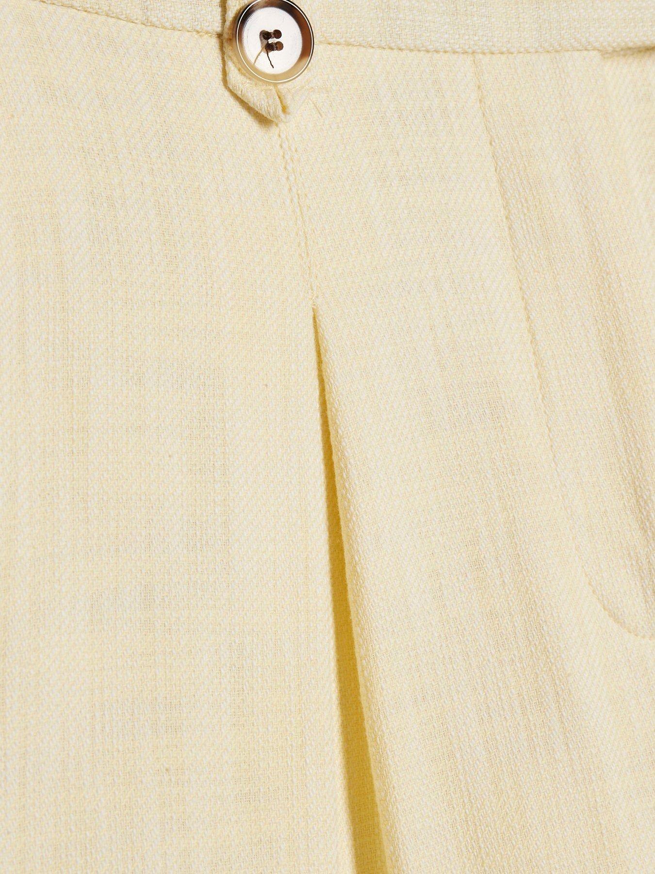 Image 5 of 5 of River Island Linen Co-ord Wide Leg Trousers - Yellow