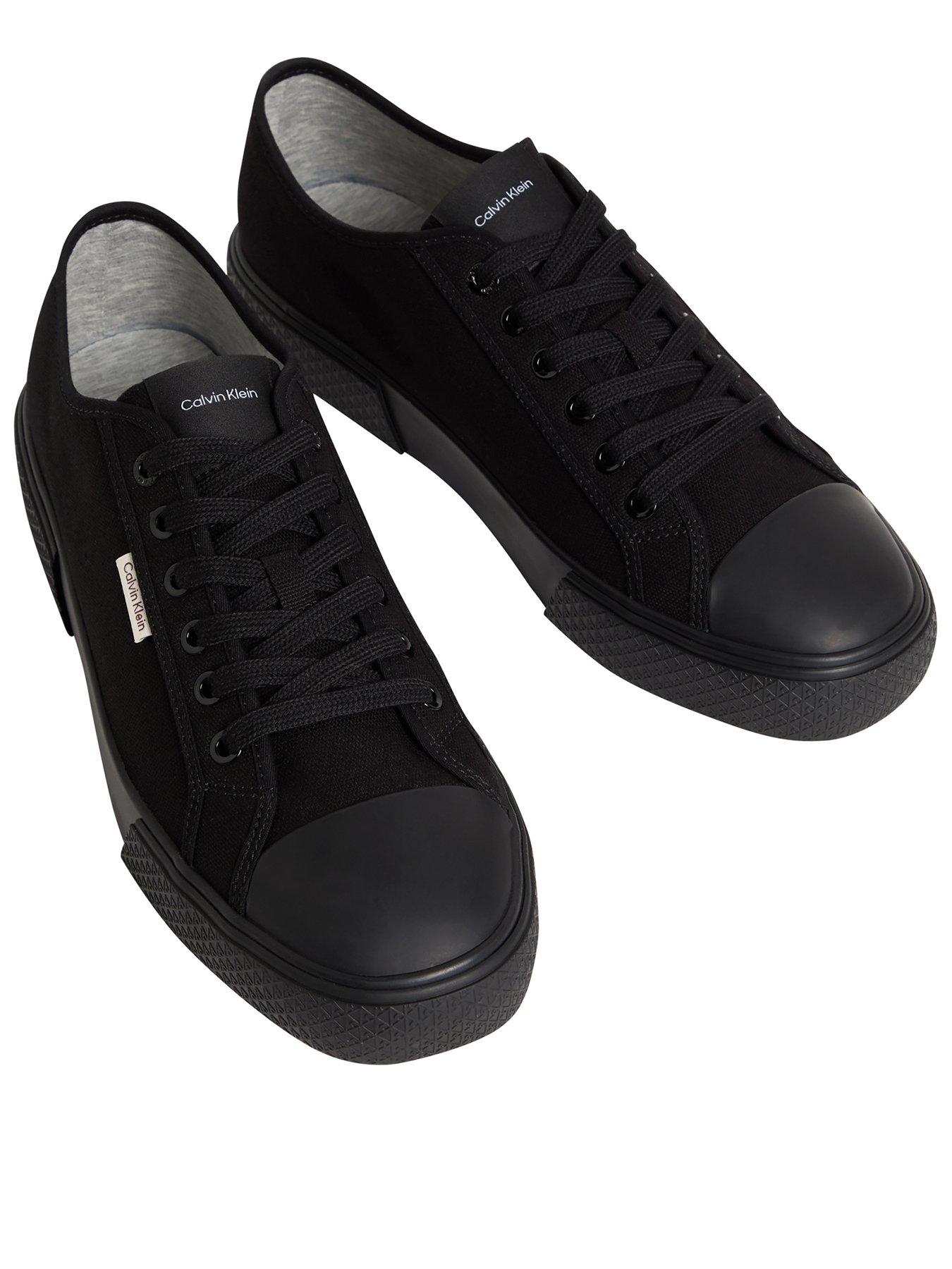 Calvin Klein Vulcanised Canvas Lace Up Trainers - Black