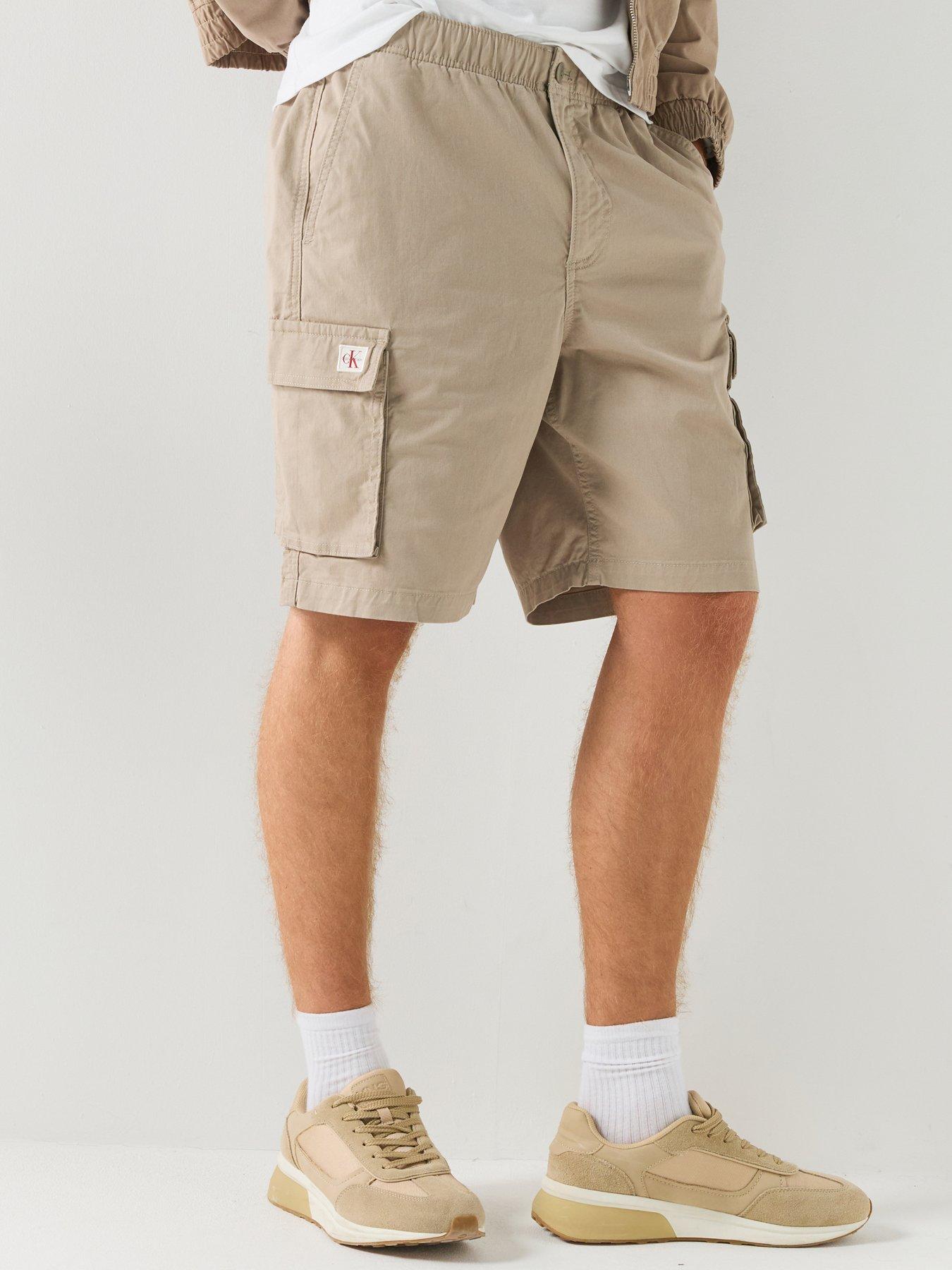 Calvin Klein Jeans Straight Comfort Cotton 9 Cargo Shorts - Khaki