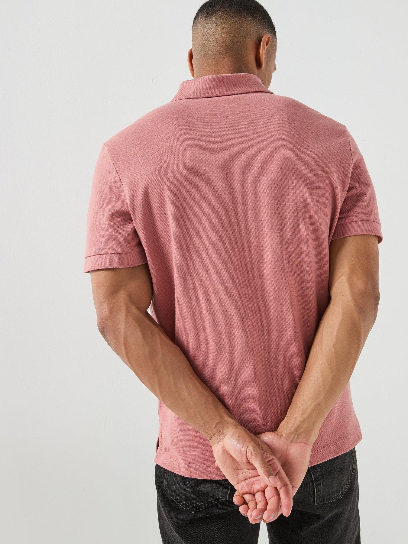 Image 2 of 5 of Calvin Klein Jeans Open Collar Casual Pique Polo Shirt - Red