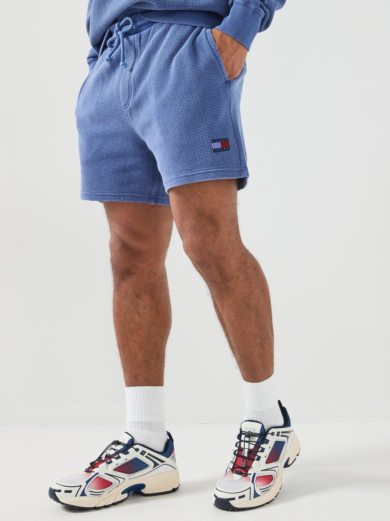Tommy Jeans Washed Waffle Beach Shorts, Blue, Size L, Men