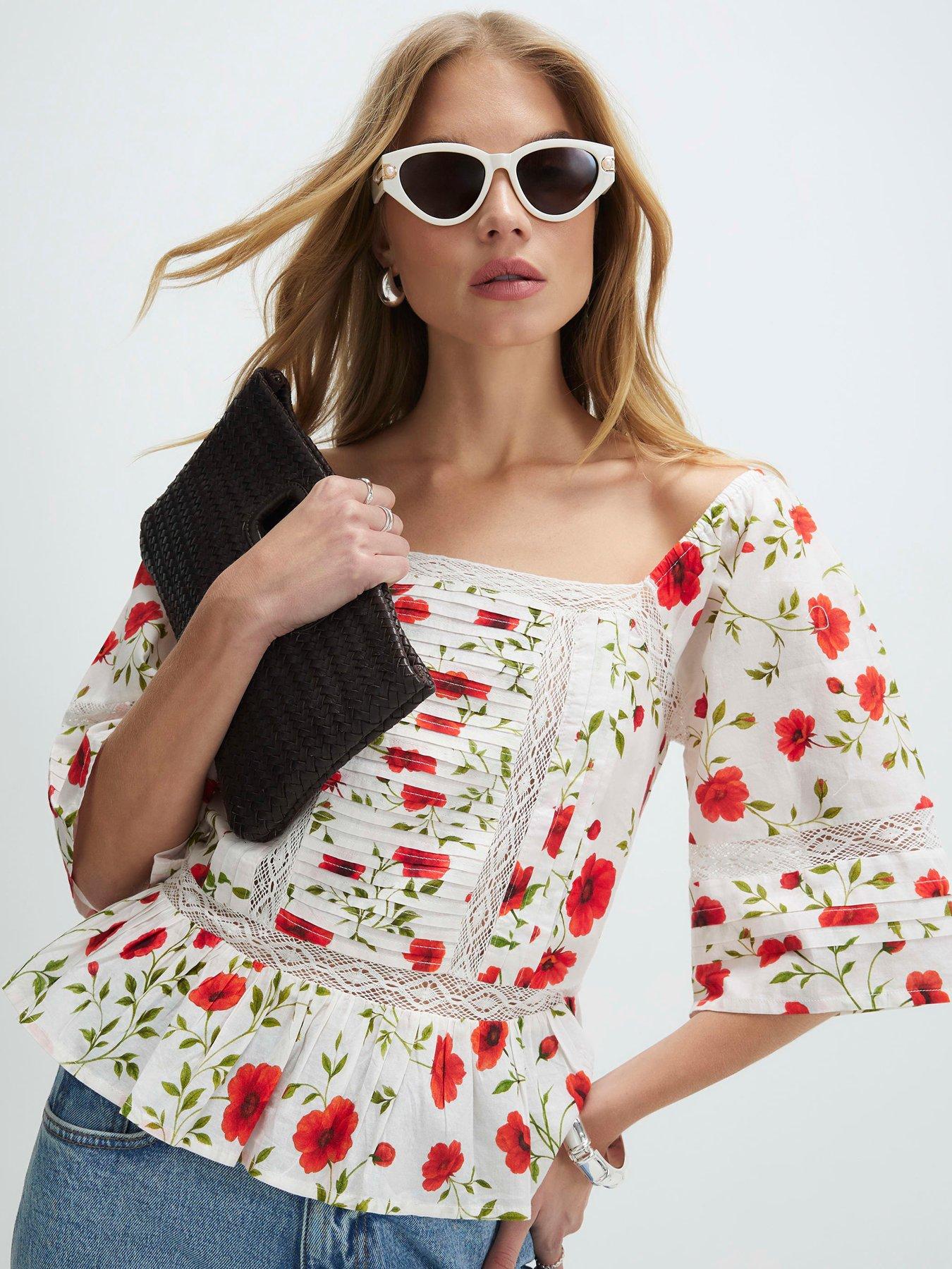 River Island Poppy Print Blouse