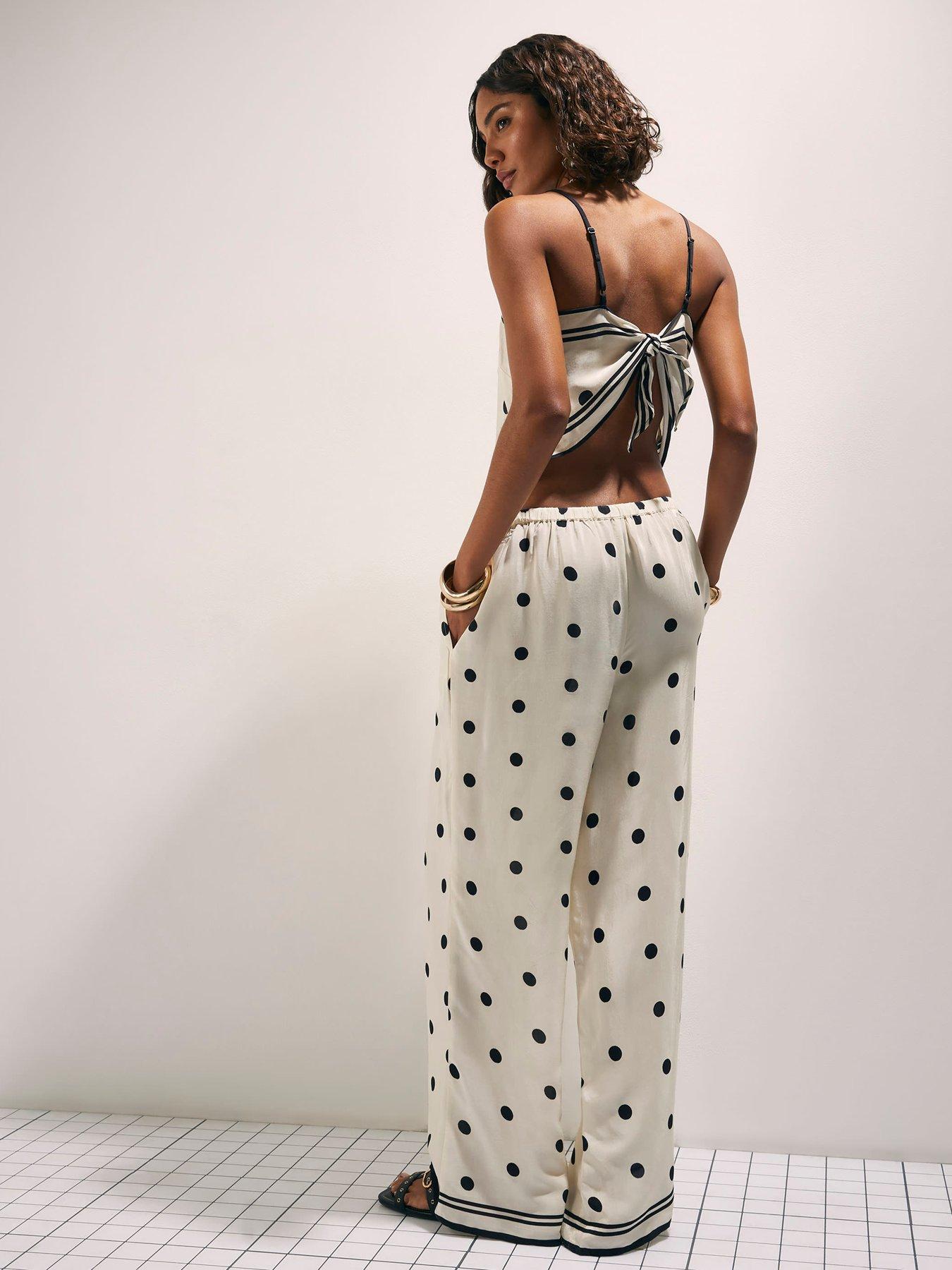 Image 2 of 5 of River Island Spot Print Co-ord Trouser - Cream