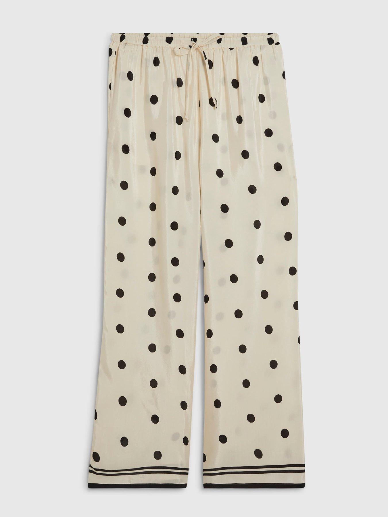 Image 4 of 5 of River Island Spot Print Co-ord Trouser - Cream