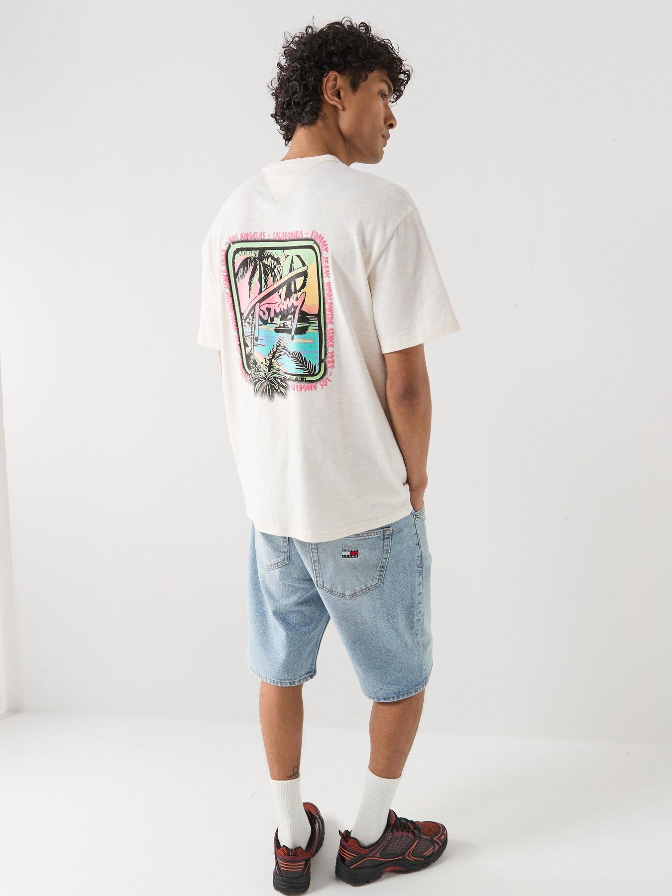 Tommy Jeans Relaxed Novelty Back Print Graphic T-Shirt, White, Size Xl, Men