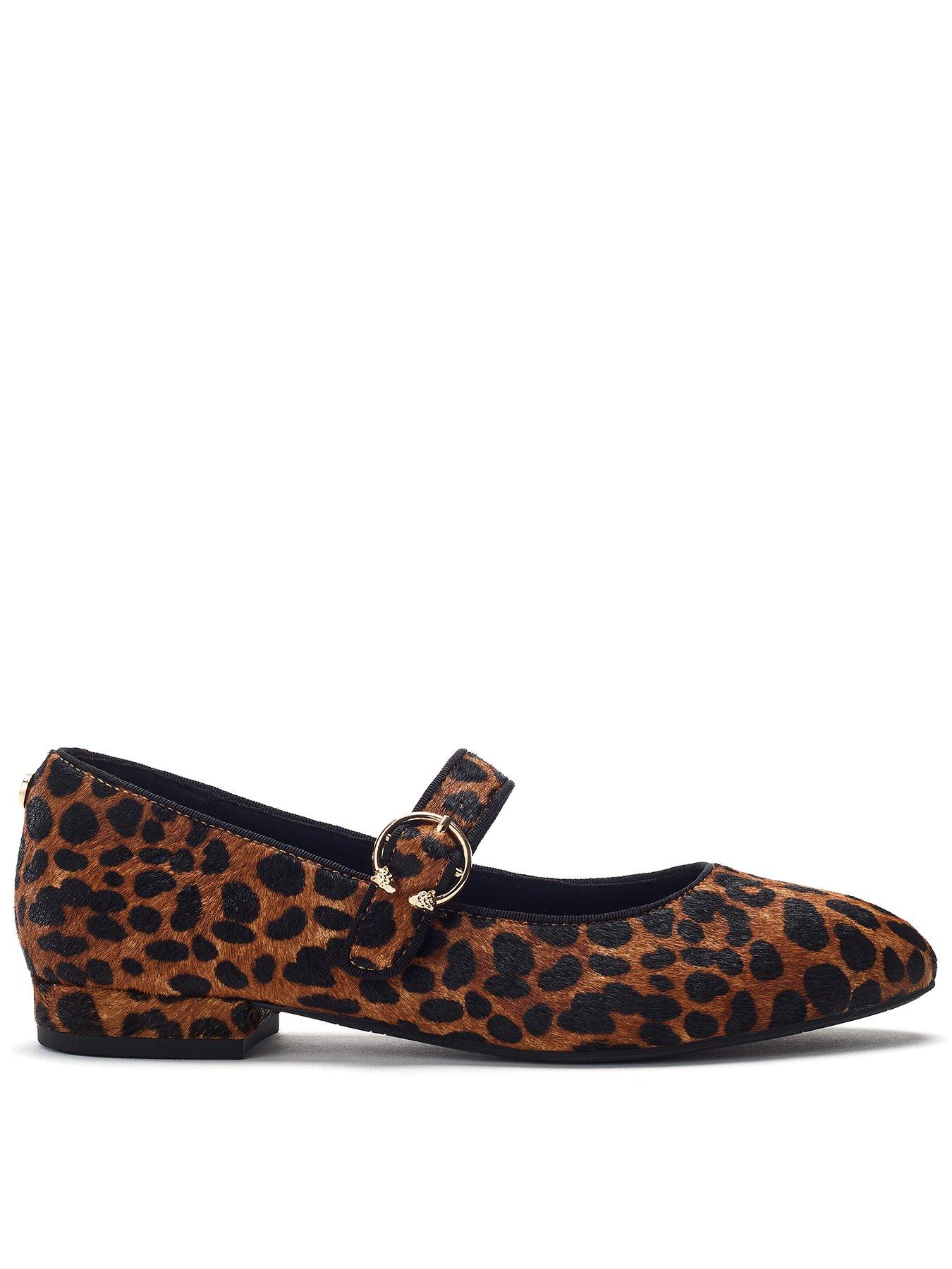 Moda In Pelle Firuta Leopard Pony Hair Flat Maryjane Smart Shoe