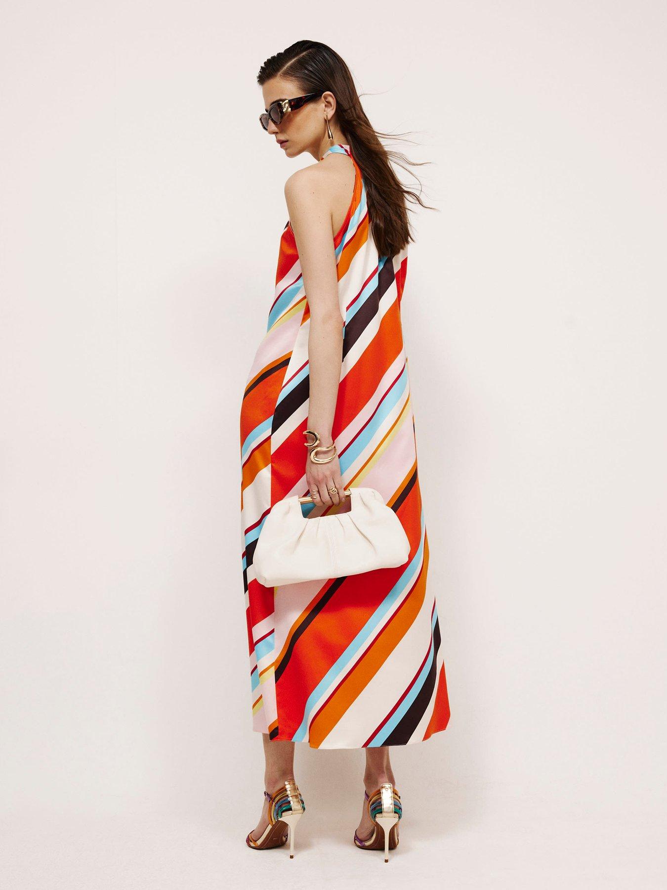Image 2 of 6 of River Island Halter Satin Maxi Dress