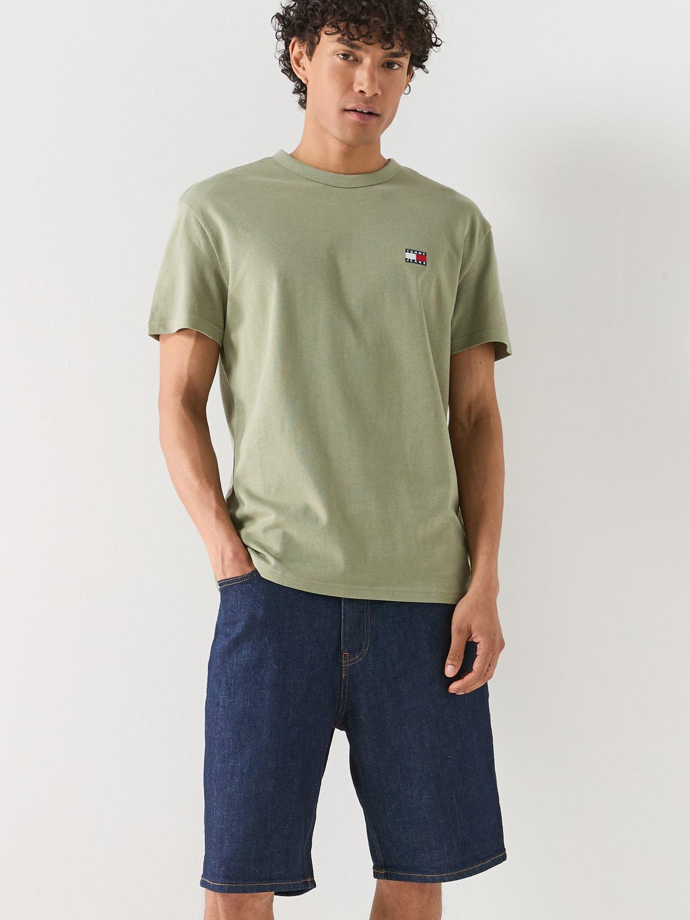 Tommy Jeans Badge T-Shirt, Light Green, Size M, Men