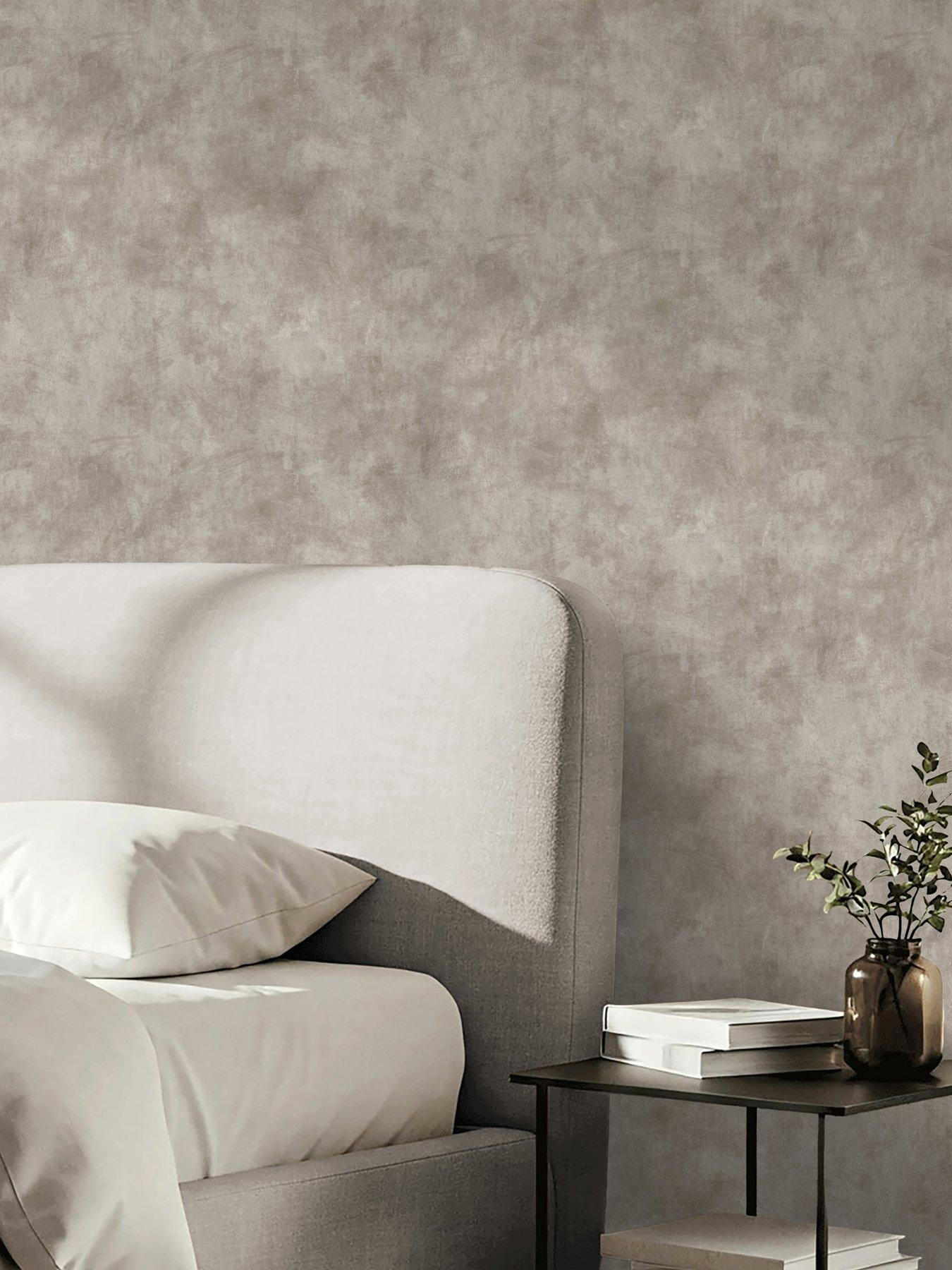 Image 1 of 3 of The Very Collection Limewash Plaster-Taupe Wallpaper