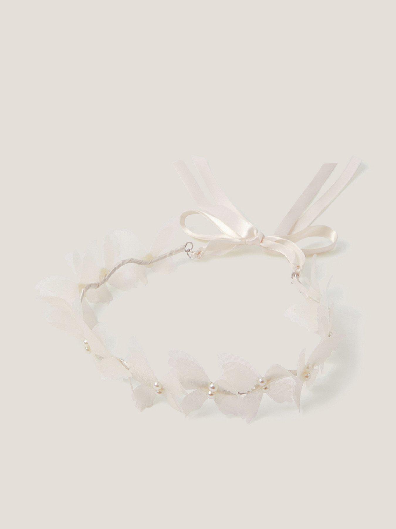Image 1 of 2 of Monsoon Girls Flutter Butterfly Garland - Light Cream