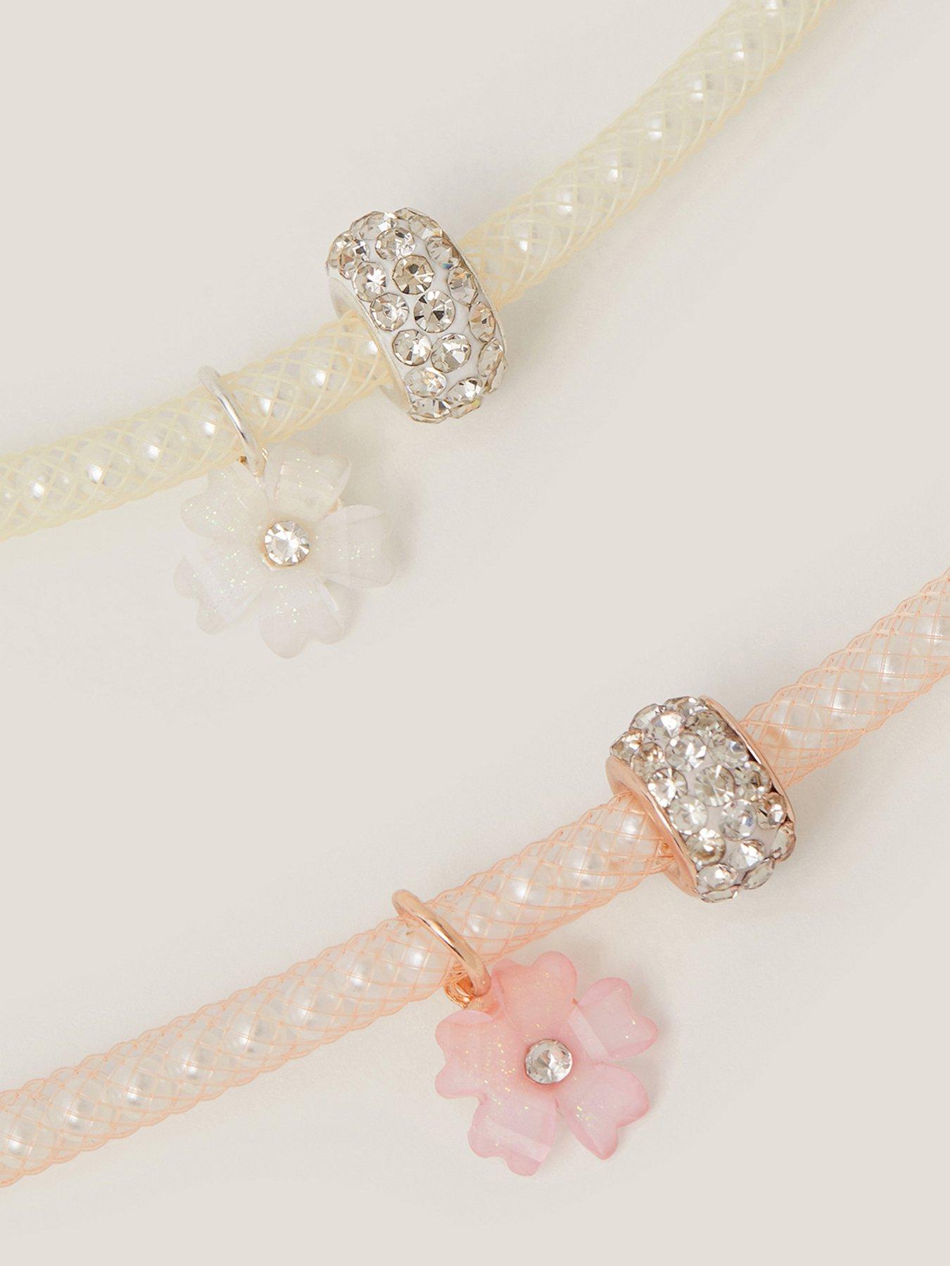 Image 2 of 2 of Monsoon Girls 2 Pack Pearl Encased Bracelets - Pink