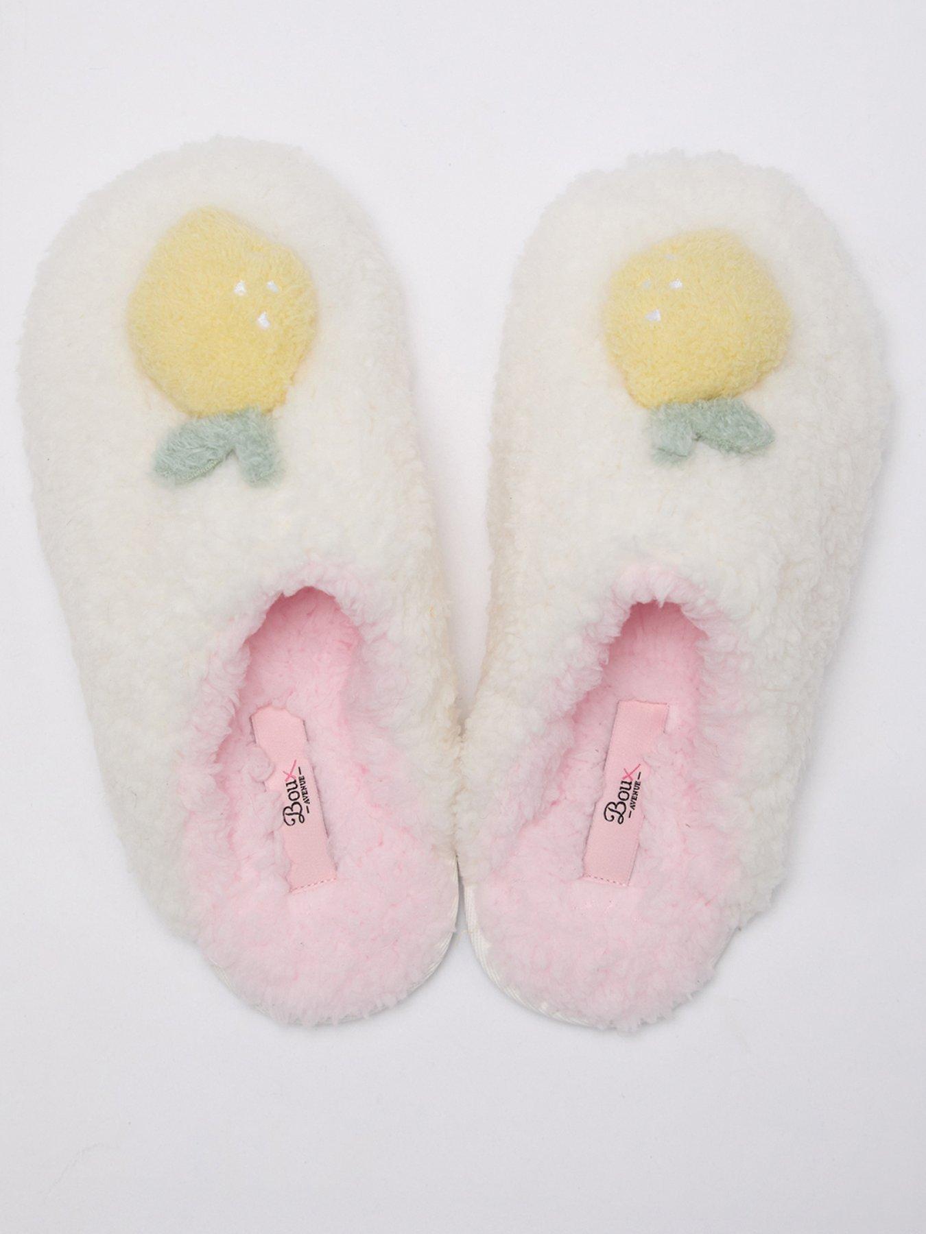 Boux Avenue Lemon Mule Slippers - Ivory Mix