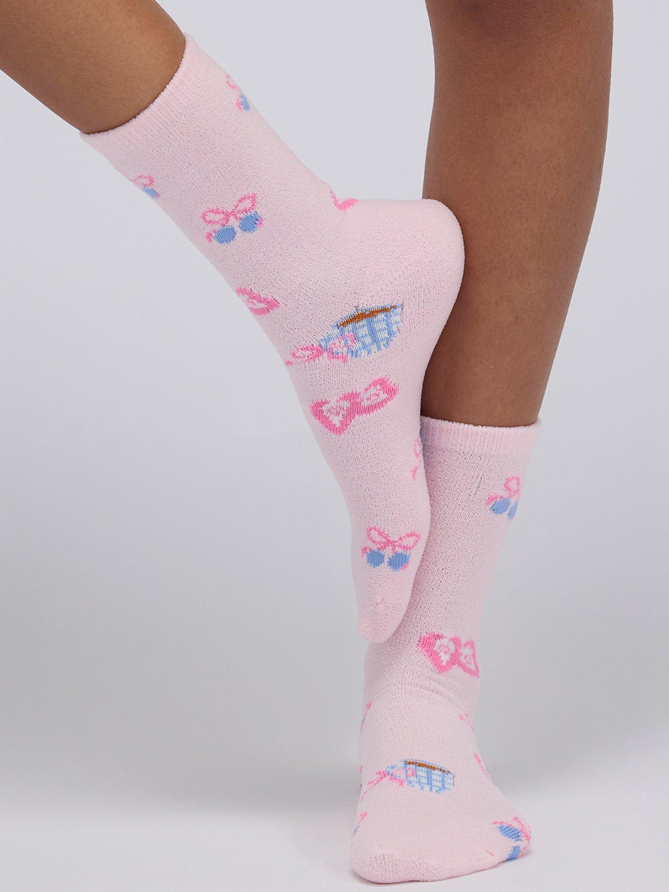 Boux Avenue Boux Avenue Breakfast Print Cosy Sock - Pink Mix