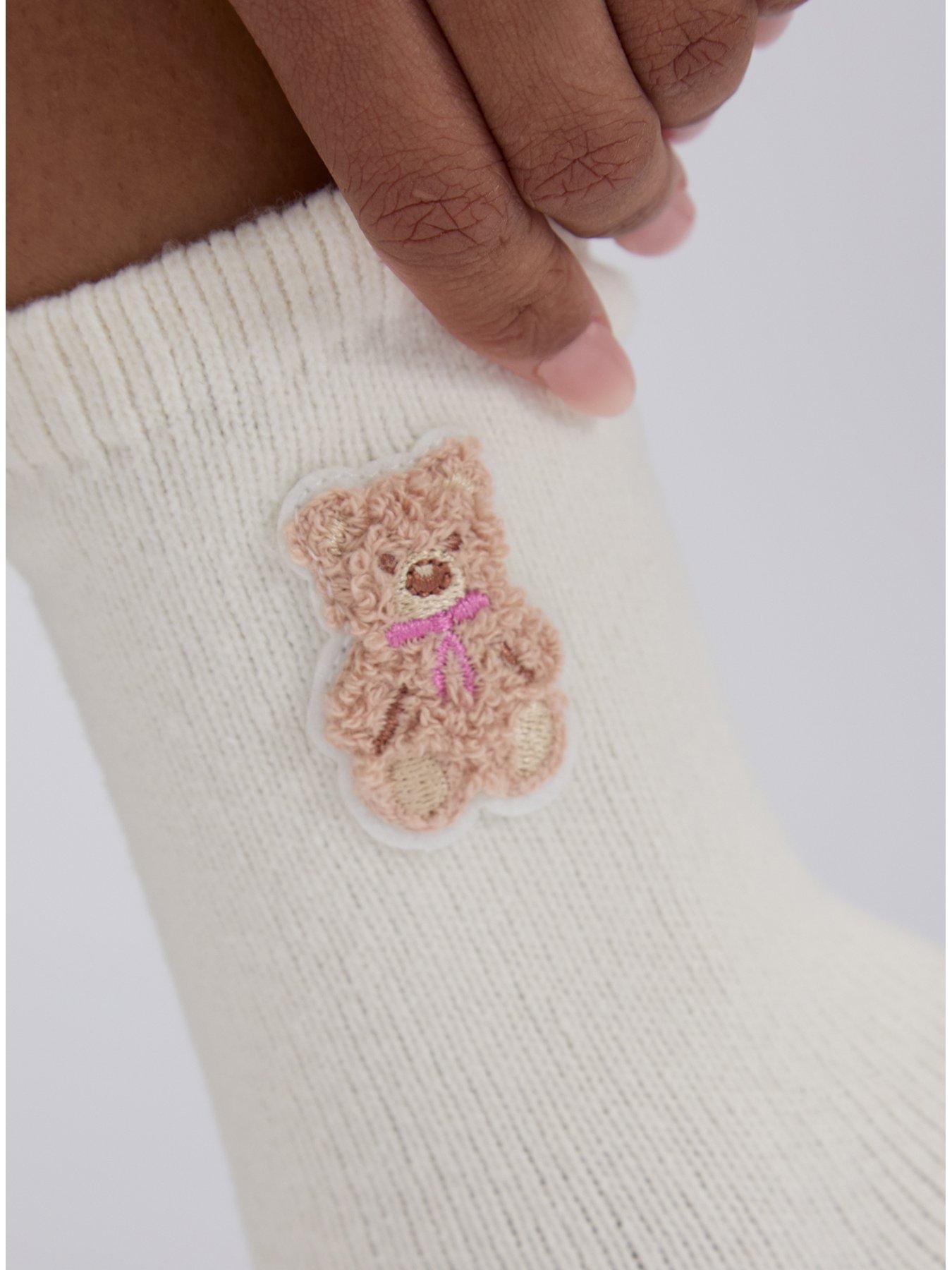 Image 4 of 5 of Boux Avenue Teddy Bear 2 Pack Cosy Socks - Multi