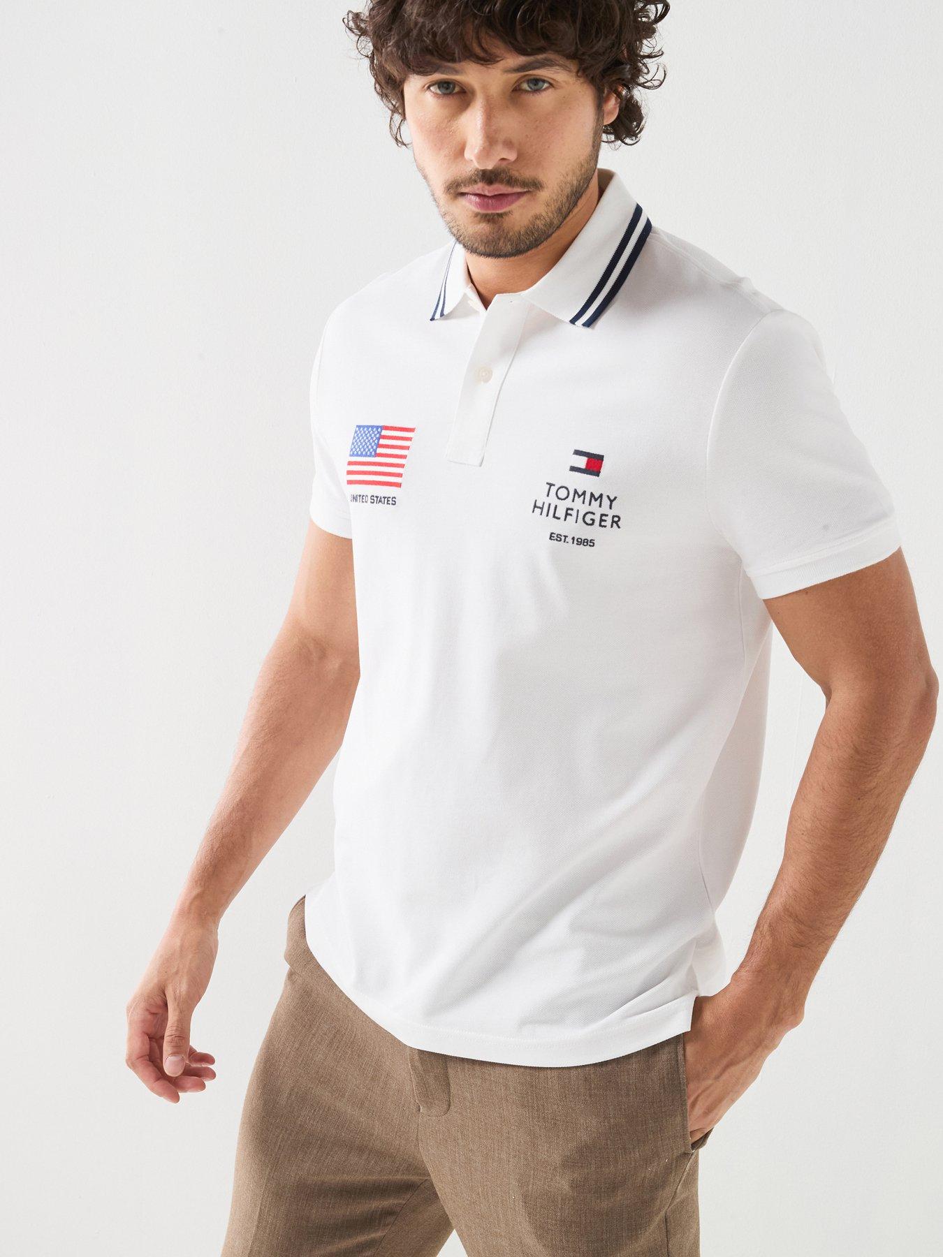Tommy Hilfiger Country Us Regular Fit Polo Shirt, White, Size S, Men