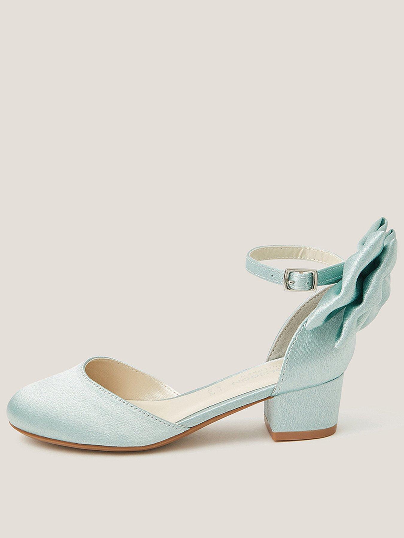 Monsoon Girls Sara Bow 2 Part Heel Shoes - Light Green